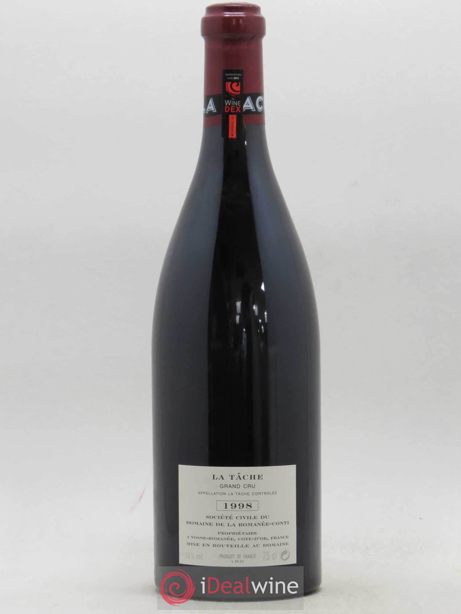 La Tâche Grand Cru Domaine de la Romanée-Conti 1998 - Lot de 1 bouteille - 1