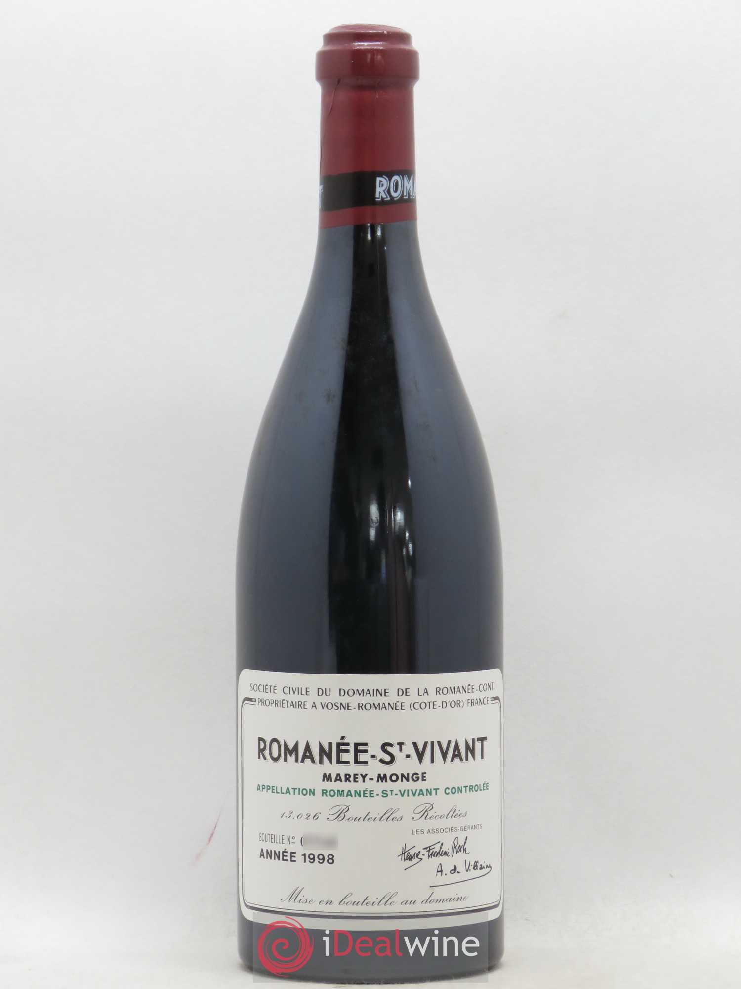 Romanée-Saint-Vivant Grand Cru Domaine de la Romanée-Conti 1998 - Lot de 1 bouteille - 0