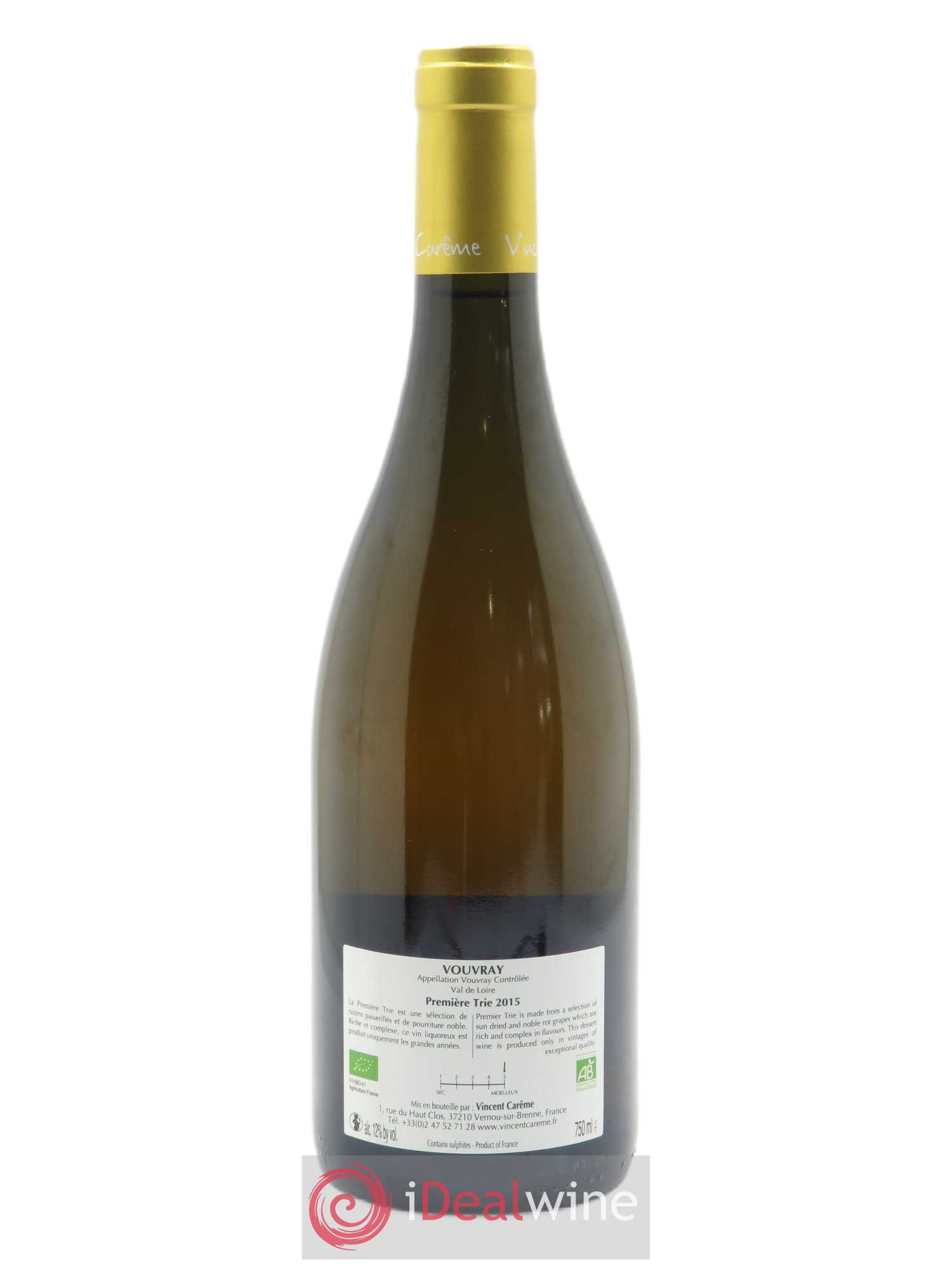 Vouvray Première Trie Domaine Vincent Carême 2015 - Lotto di 1 bottiglia - 1