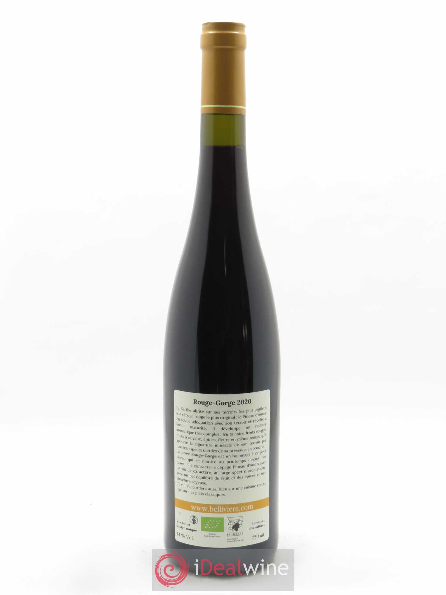 Coteaux du Loir Le Rouge Gorge Domaine de Bellivière 2020 - Lot de 1 bouteille - 1