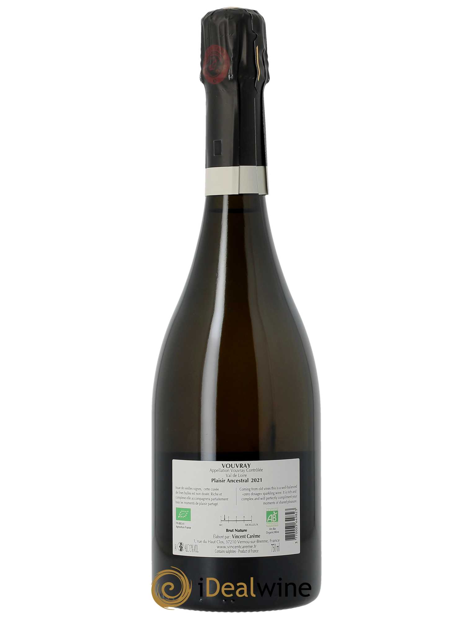 Vouvray Plaisir ancestral Brut Nature Domaine Vincent Carême 2021 - Lot of 1 bottle - 1