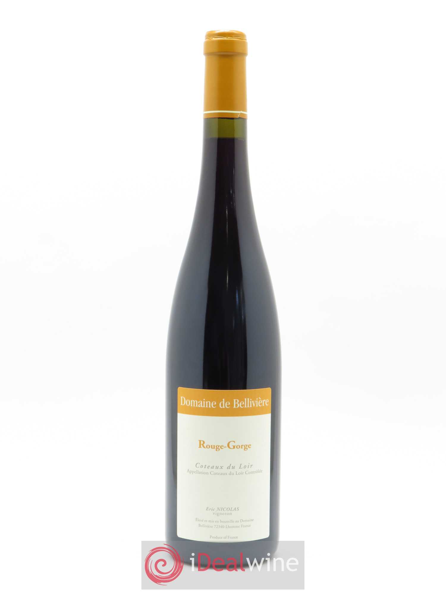 Coteaux du Loir Le Rouge Gorge Domaine de Bellivière 2018 - Lot de 1 bouteille - 0