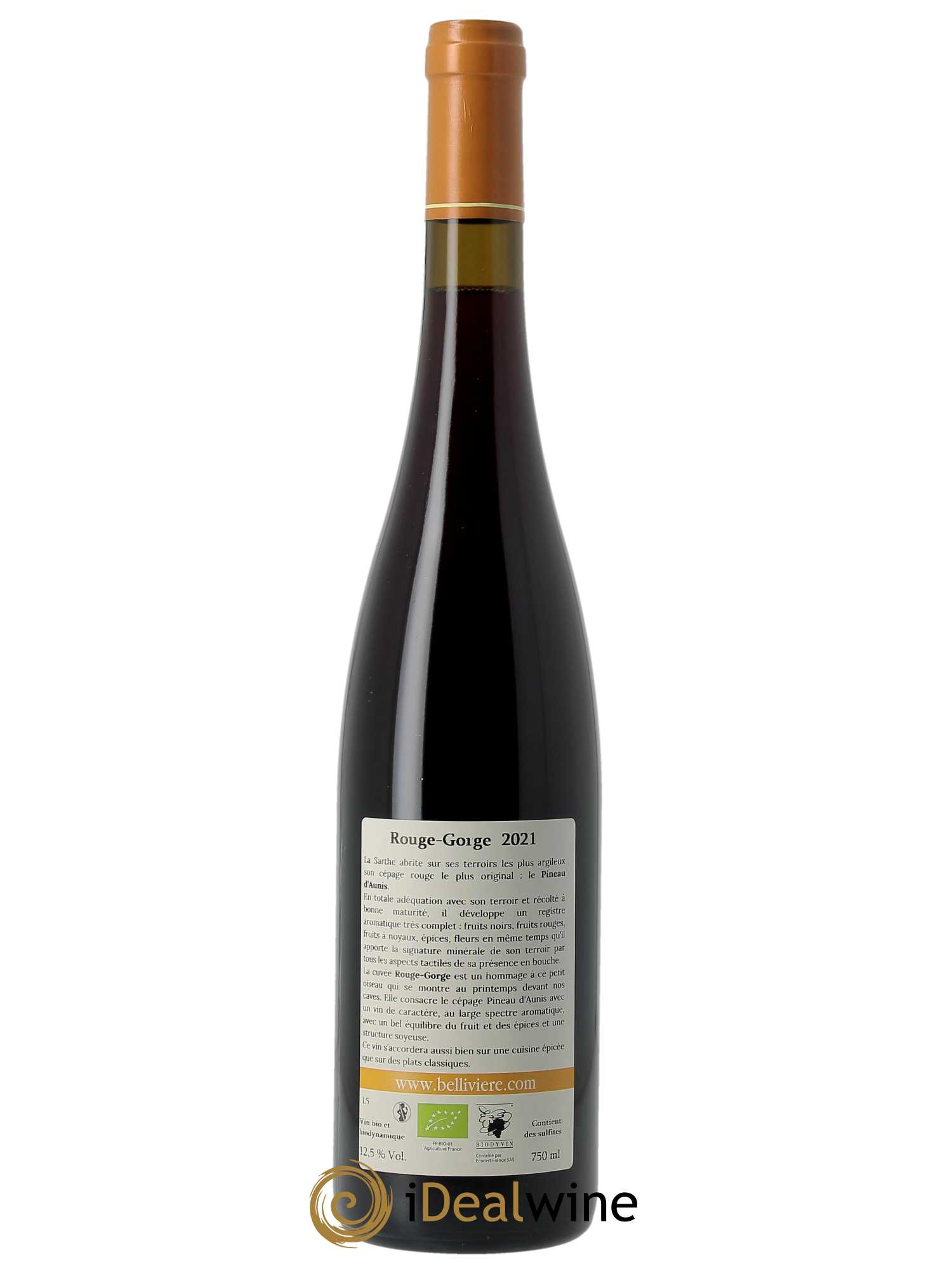 Coteaux du Loir Le Rouge Gorge Domaine de Bellivière 2021 - Lot of 1 bottle - 1