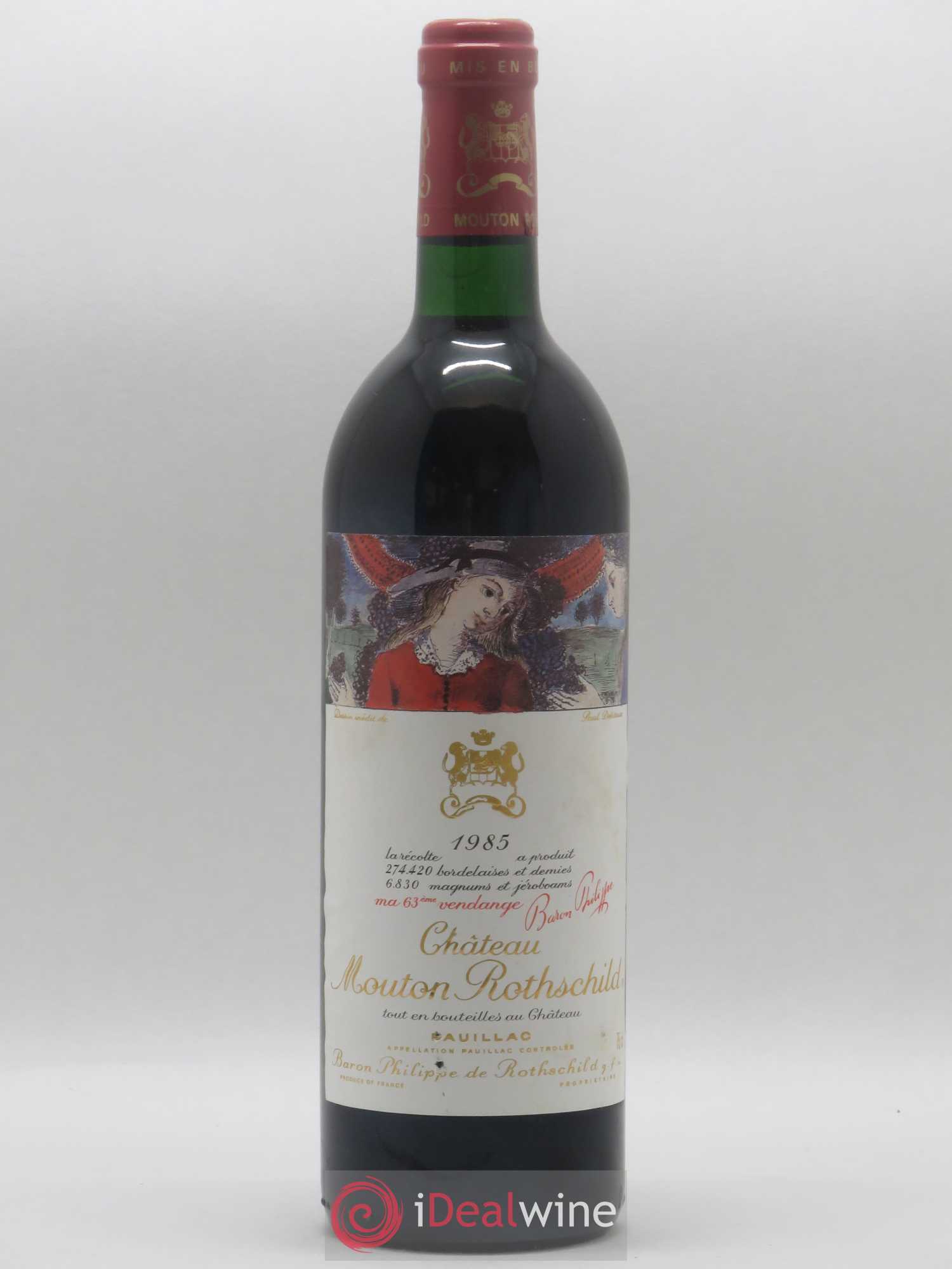 Château Mouton Rothschild 1er Grand Cru Classé 1985 - Lot de 1 bouteille - 0