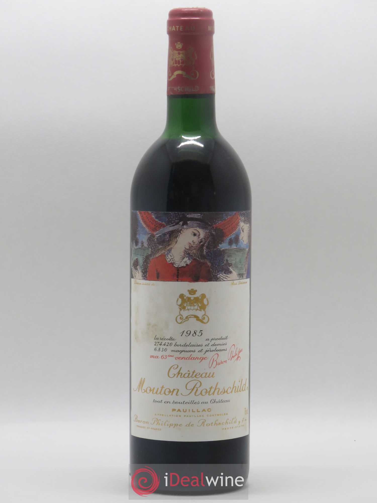 Château Mouton Rothschild 1er Grand Cru Classé 1985 - Lot de 1 bouteille - 0