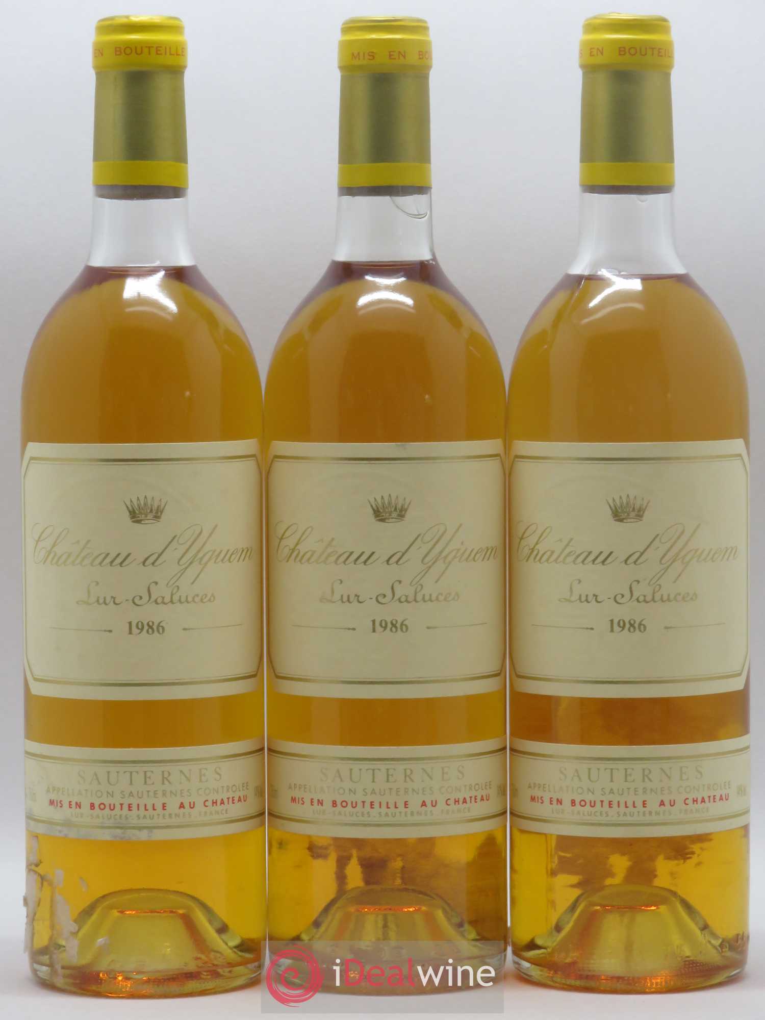 Château d' Yquem 1er Cru Classé Supérieur 1986 - Lotto di 3 bottiglie - 0