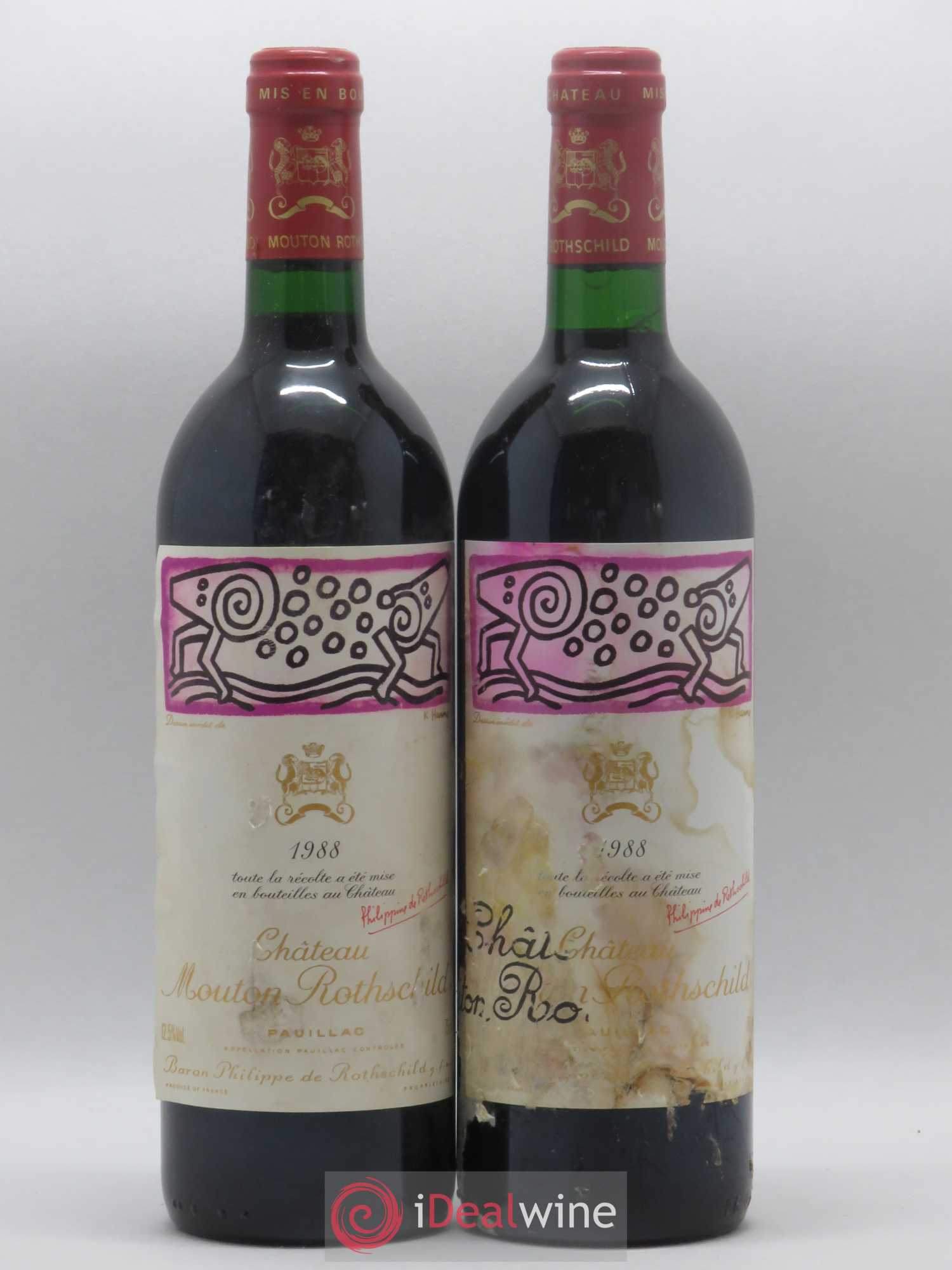 Château Mouton Rothschild 1er Grand Cru Classé 1988 - Lot de 2 bouteilles - 0