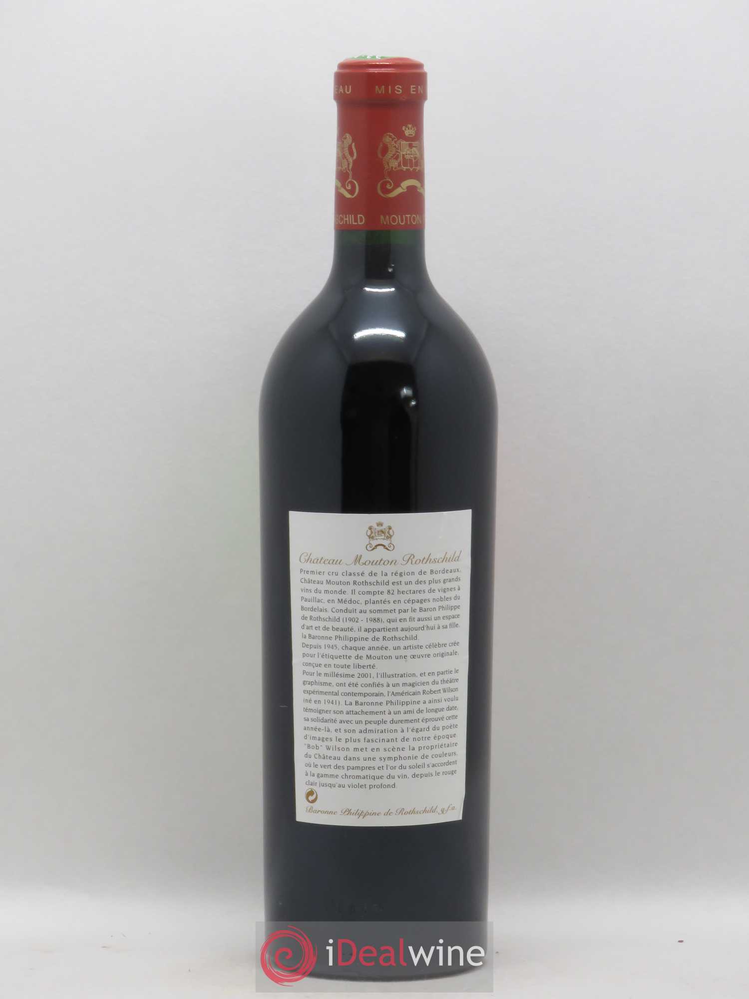 Château Mouton Rothschild 1er Grand Cru Classé 2001 - Lot de 1 bouteille - 1