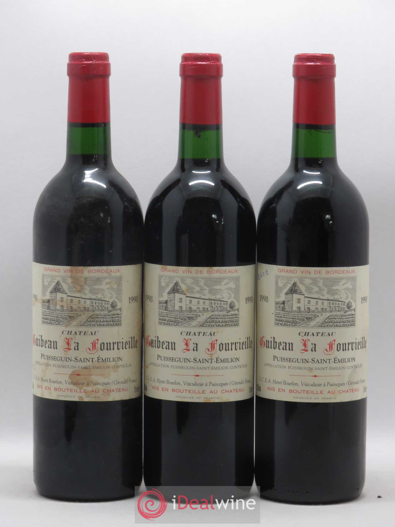 Puisseguin Saint-Émilion 1998 - Posten von 6 Flaschen - 2