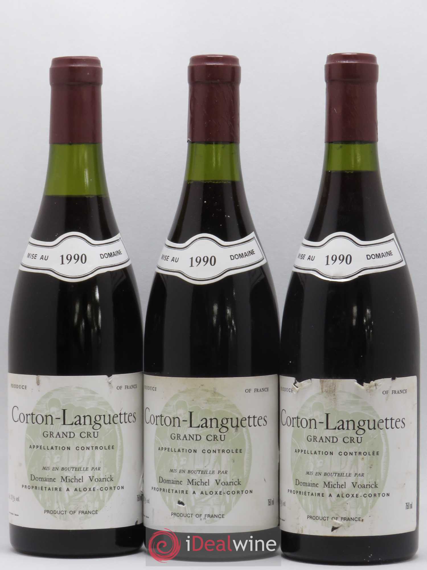 Corton Grand Cru Languette Domaine Michel Voarick 1990 - Posten von 3 Flaschen - 0