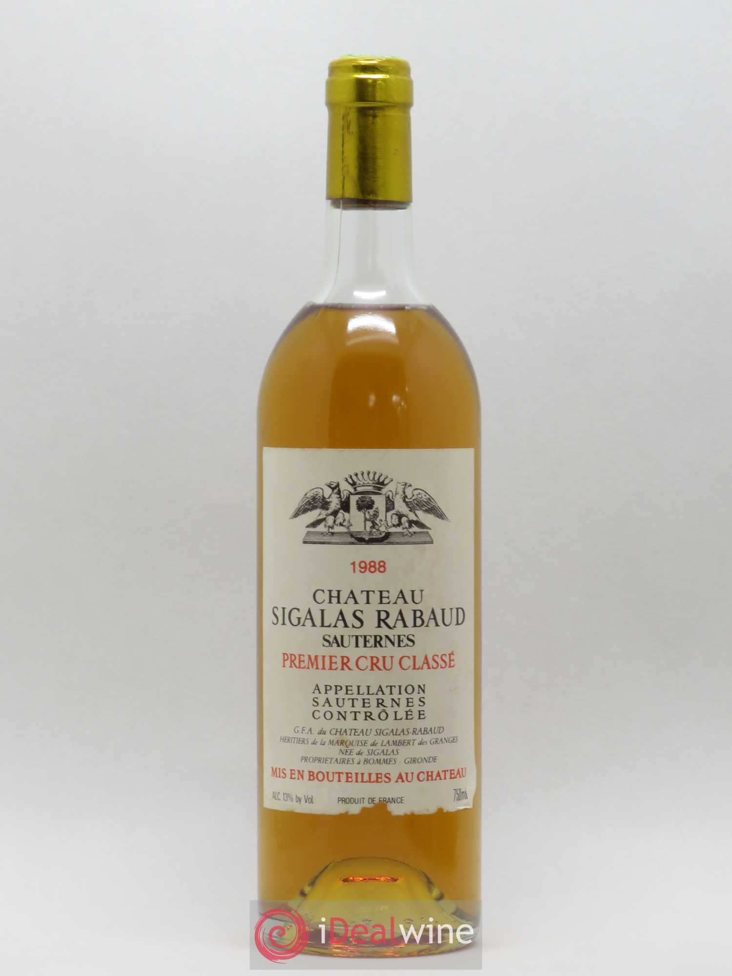 Château Sigalas Rabaud 1er Grand Cru Classé 1988 - Lotto di 1 bottiglia - 0
