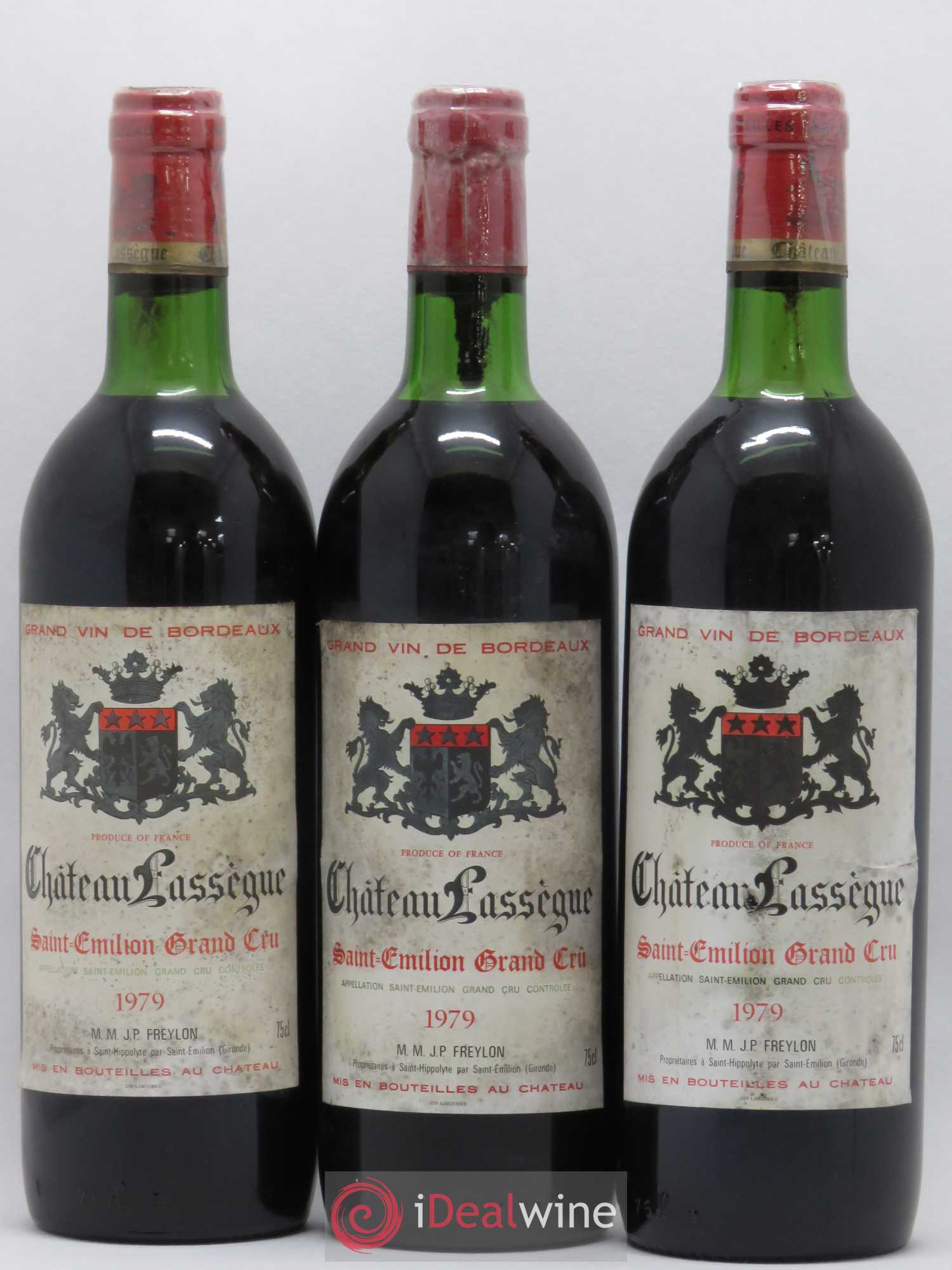 Saint-Émilion Château Lassegue (sans prix de réserve) 1979 - Lot de 3 bouteilles - 0