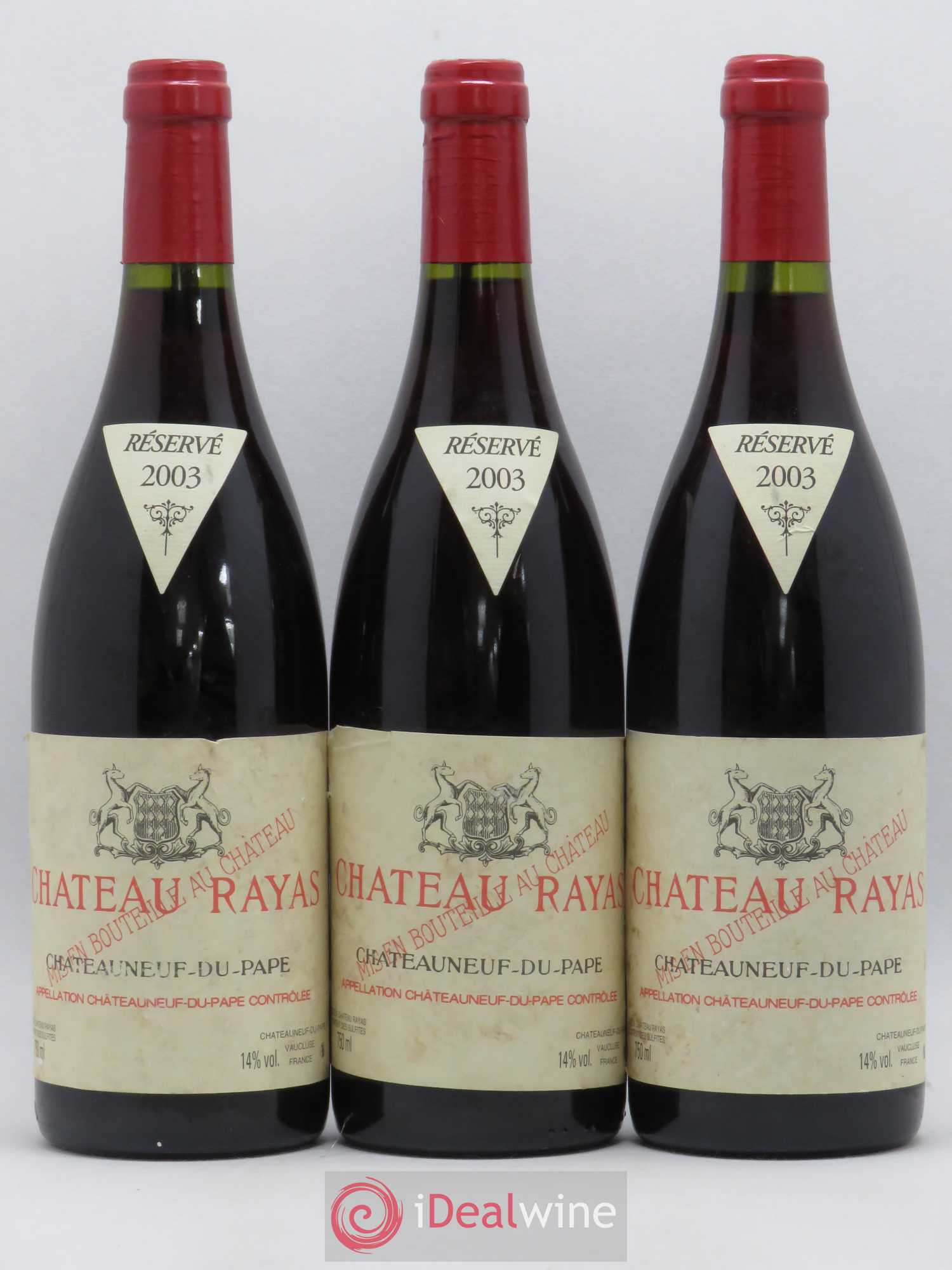 Châteauneuf-du-Pape Château Rayas Emmanuel Reynaud 2003 - Lot de 3 bouteilles - 0