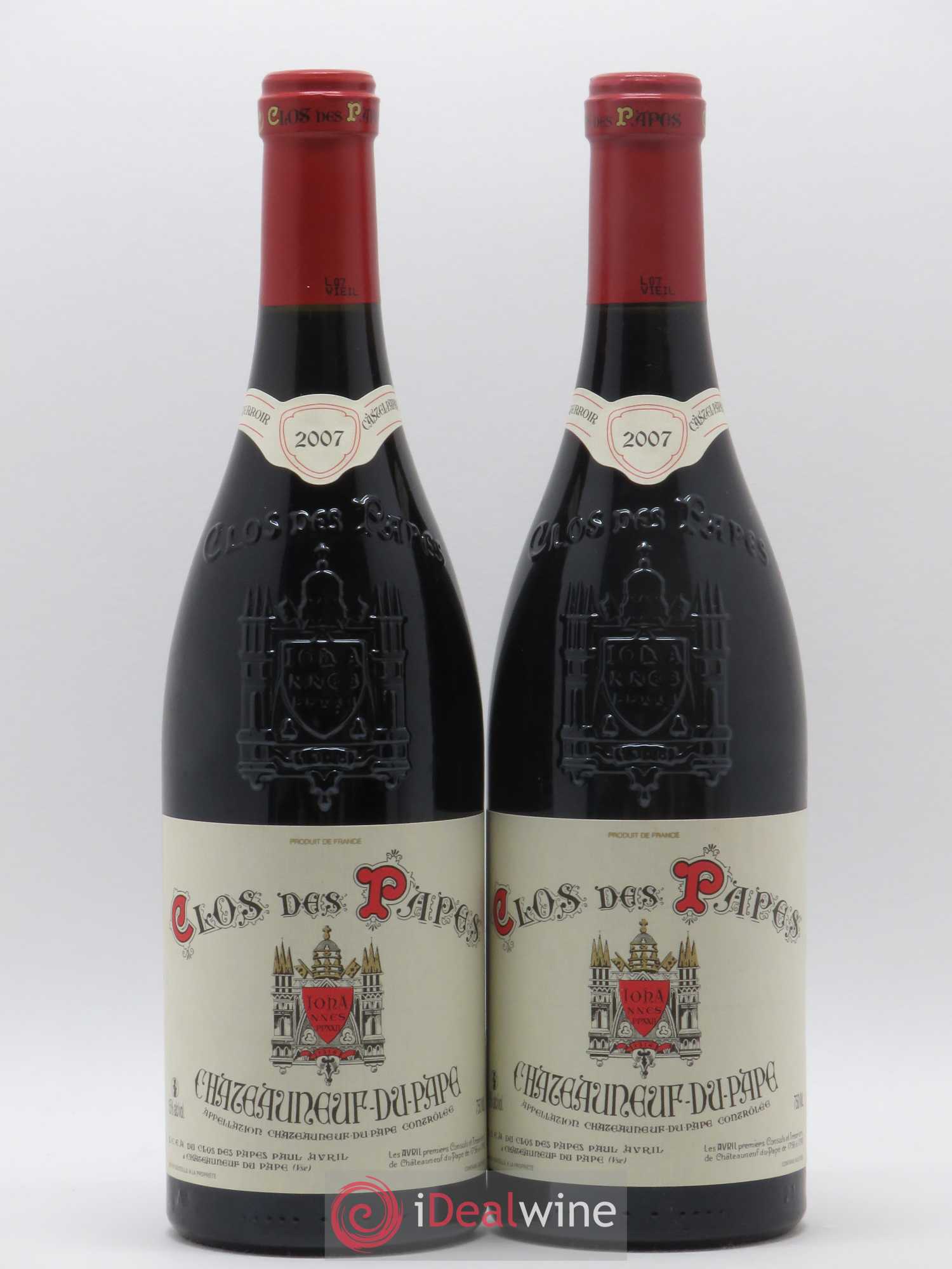 Châteauneuf-du-Pape Clos des Papes - Paul Avril 2007 - Lot de 2 bouteilles - 0