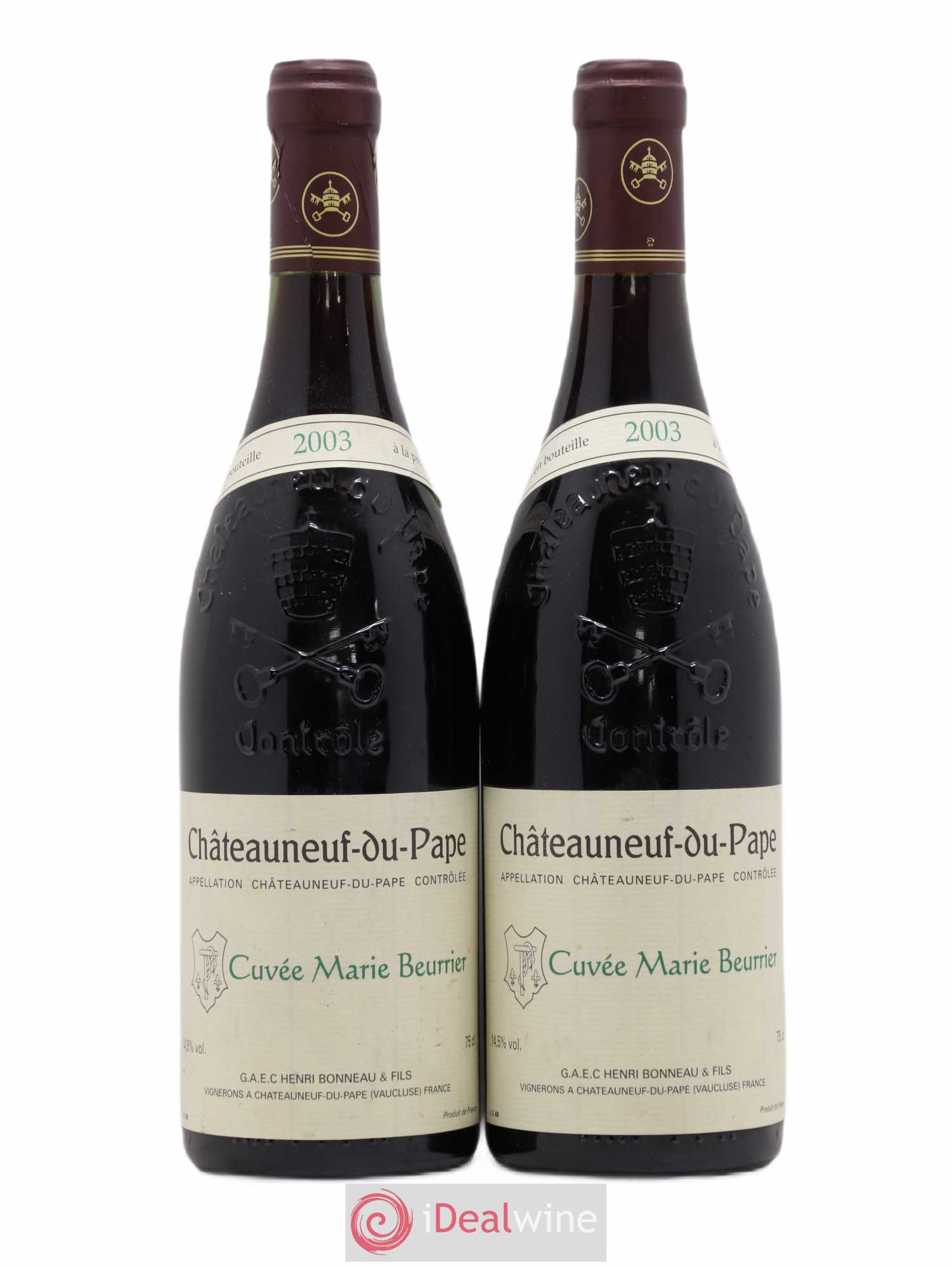 Châteauneuf-du-Pape Marie Beurrier Henri Bonneau & Fils 2003 - Lot de 2 bouteilles - 0