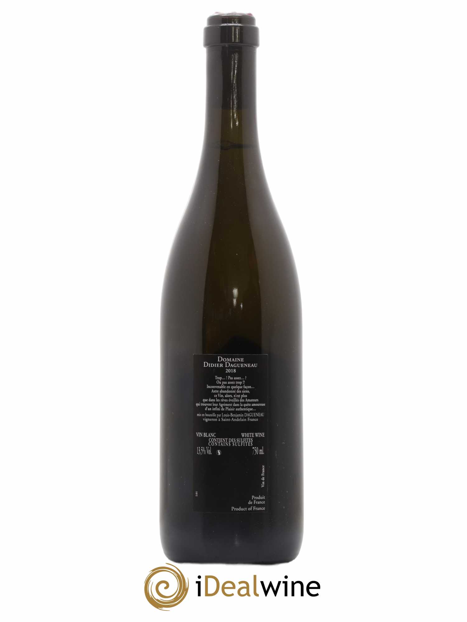 Vin de France (anciennement Pouilly-Fumé) Silex Dagueneau (Domaine Didier - Louis-Benjamin) 2018 - Lot de 1 bouteille - 1