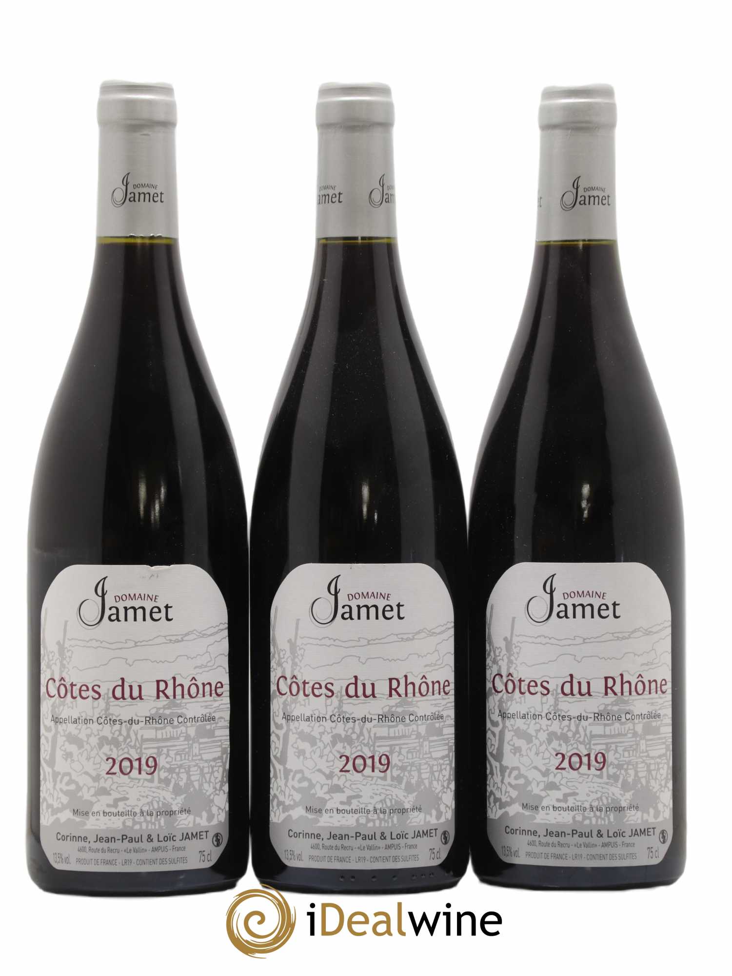Côtes-du-Rhône Jamet (Domaine) 2019 - Lot de 3 bouteilles - 0