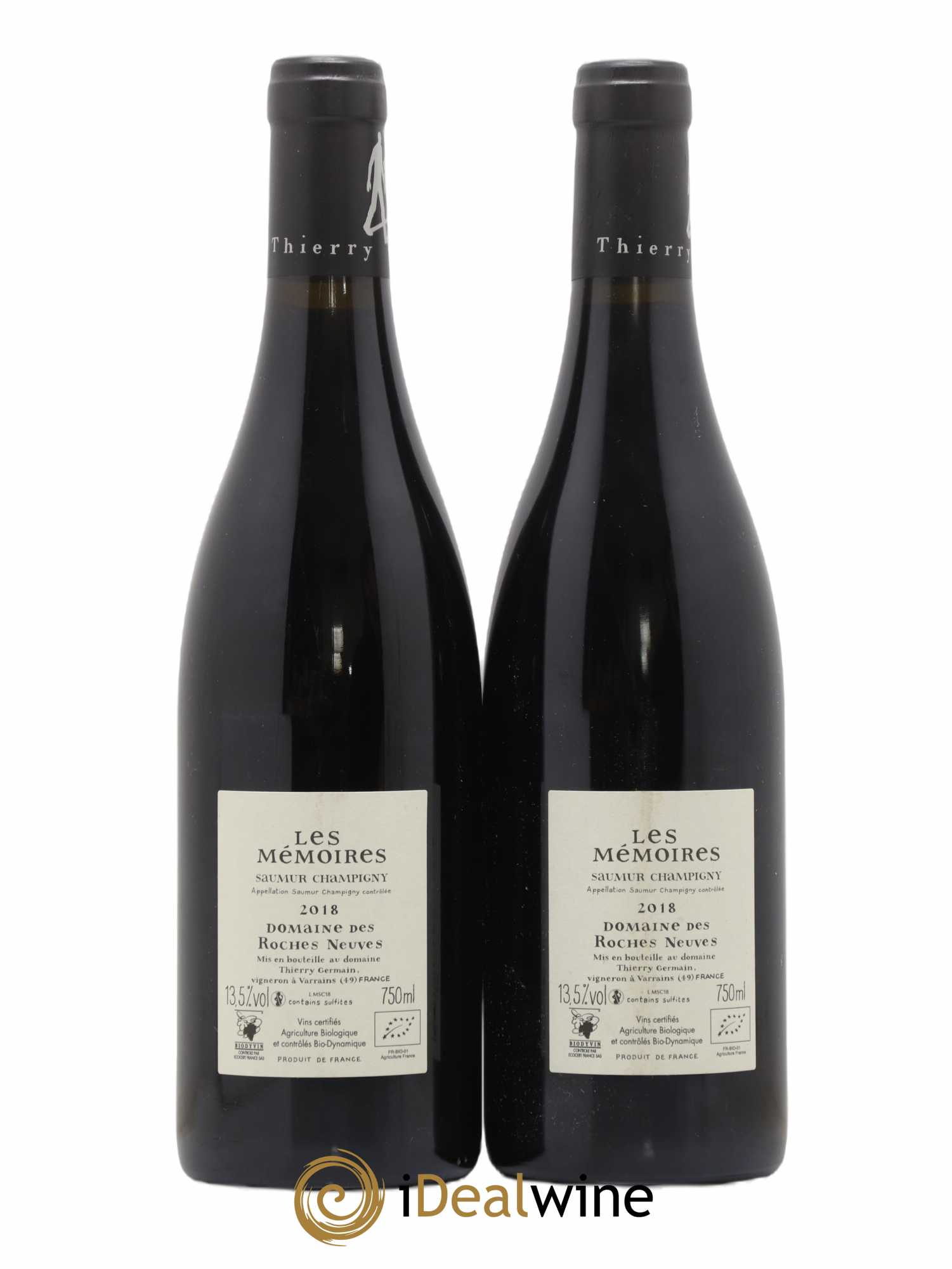 Saumur-Champigny Les Mémoires Domaine des Roches Neuves - Thierry Germain 2018 - Lot de 2 bouteilles - 1