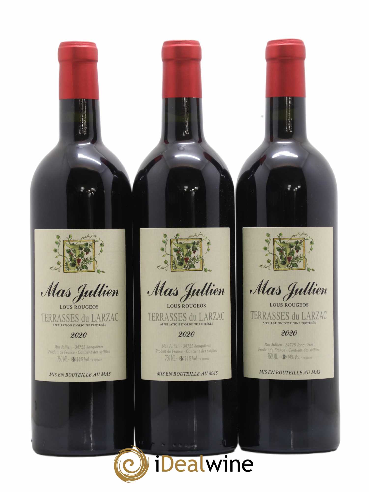 Terrasses du Larzac Mas Jullien Lous Rougeos Olivier Jullien 2020 - Lot de 3 bouteilles - 0