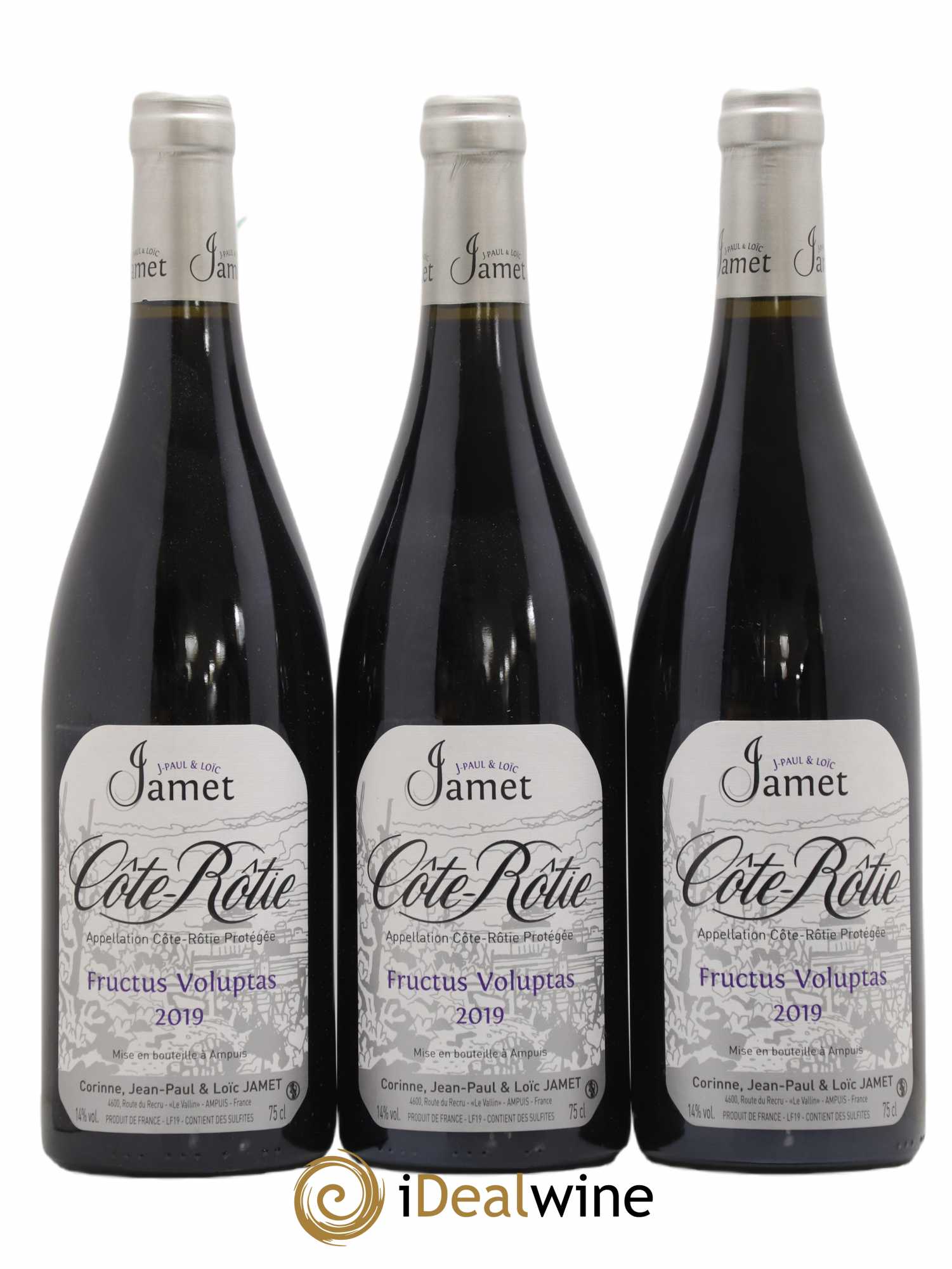 Côte-Rôtie Fructus Voluptas Jamet (Domaine) 2019 - Lot de 3 bouteilles - 0