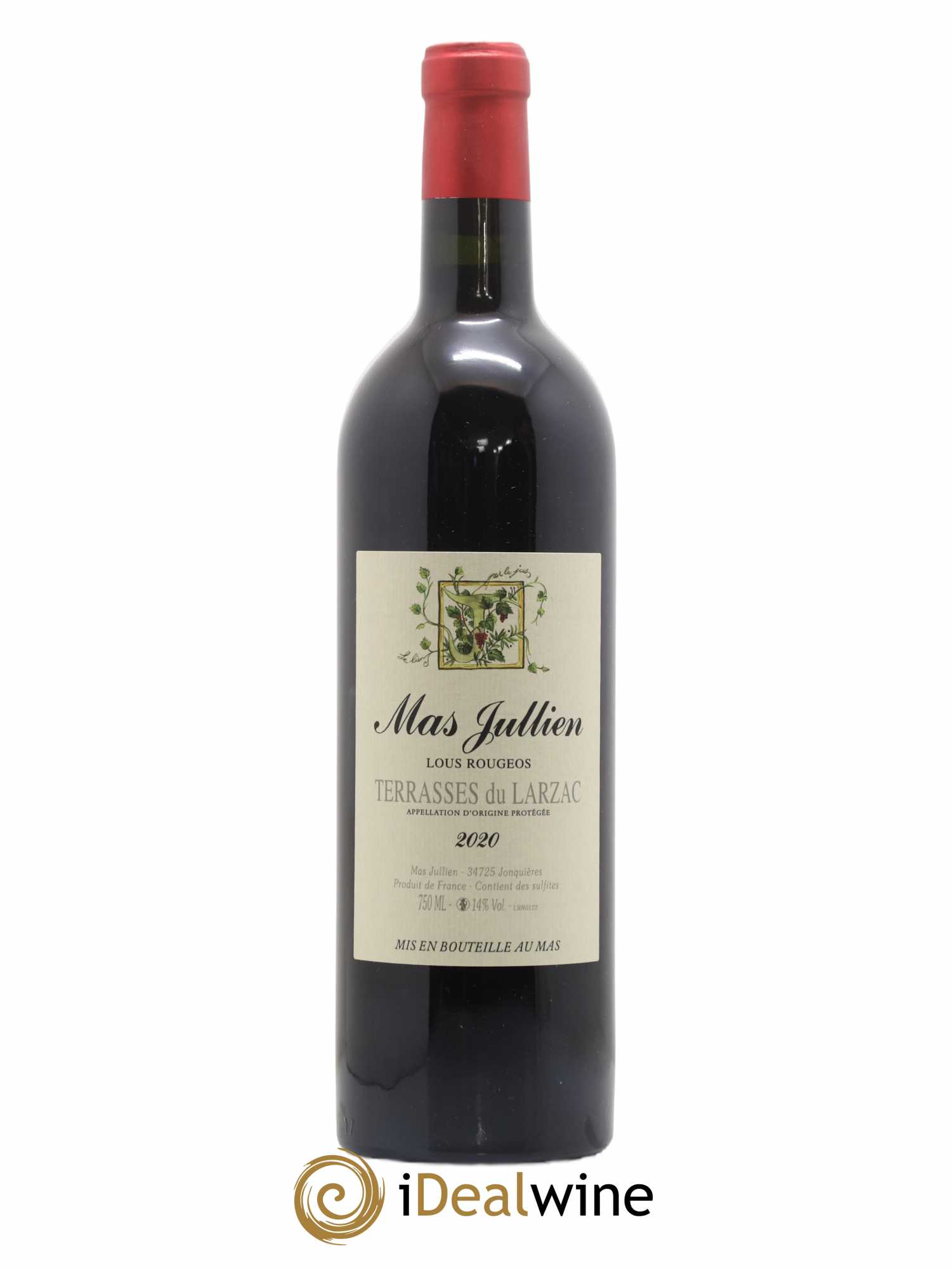 Terrasses du Larzac Mas Jullien Lous Rougeos Olivier Jullien 2020 - Lot de 1 bouteille - 0