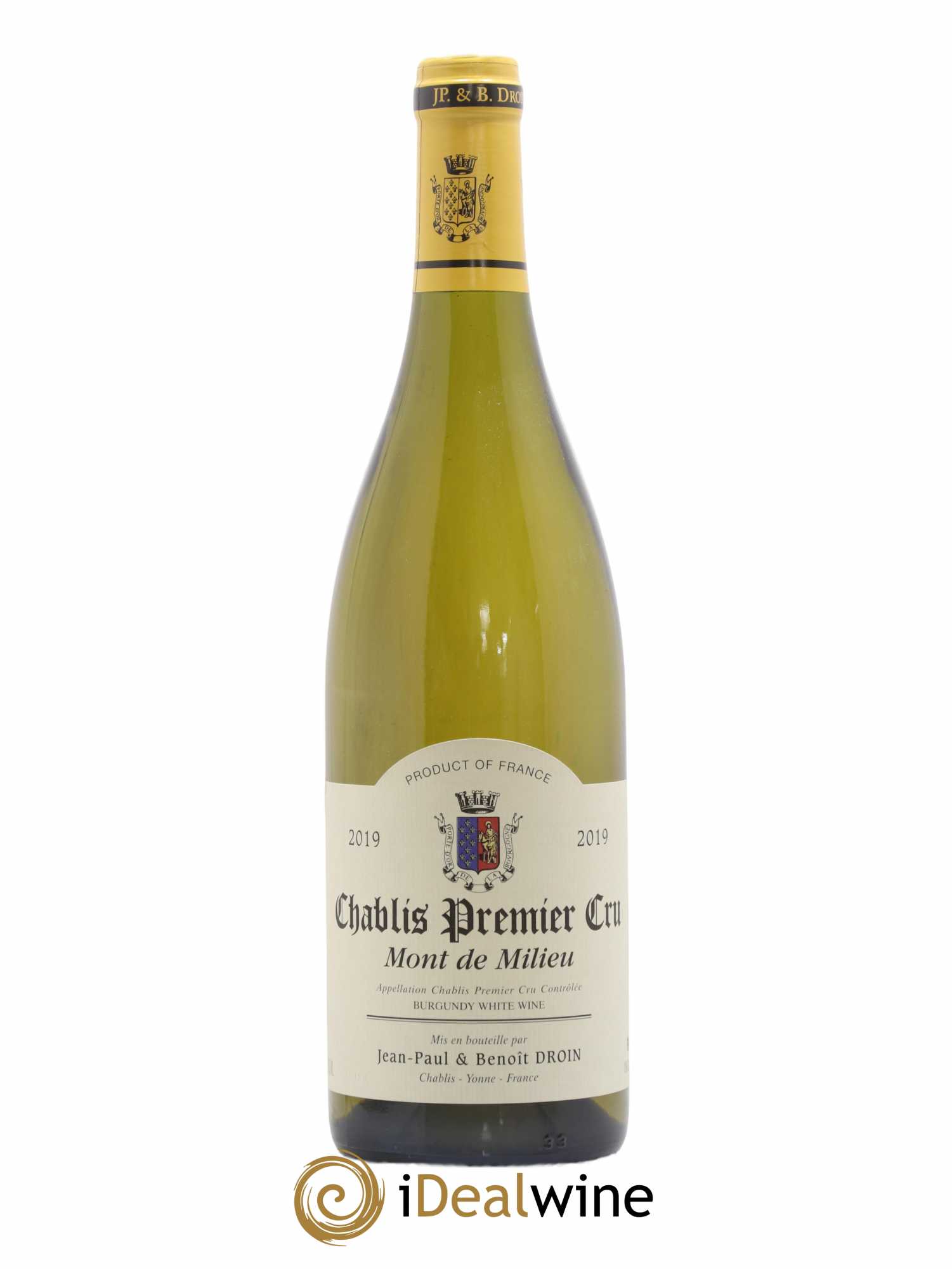 Chablis 1er Cru Mont de Milieu Jean-Paul & Benoît Droin (Domaine) 2019 - Lot de 1 bouteille - 0