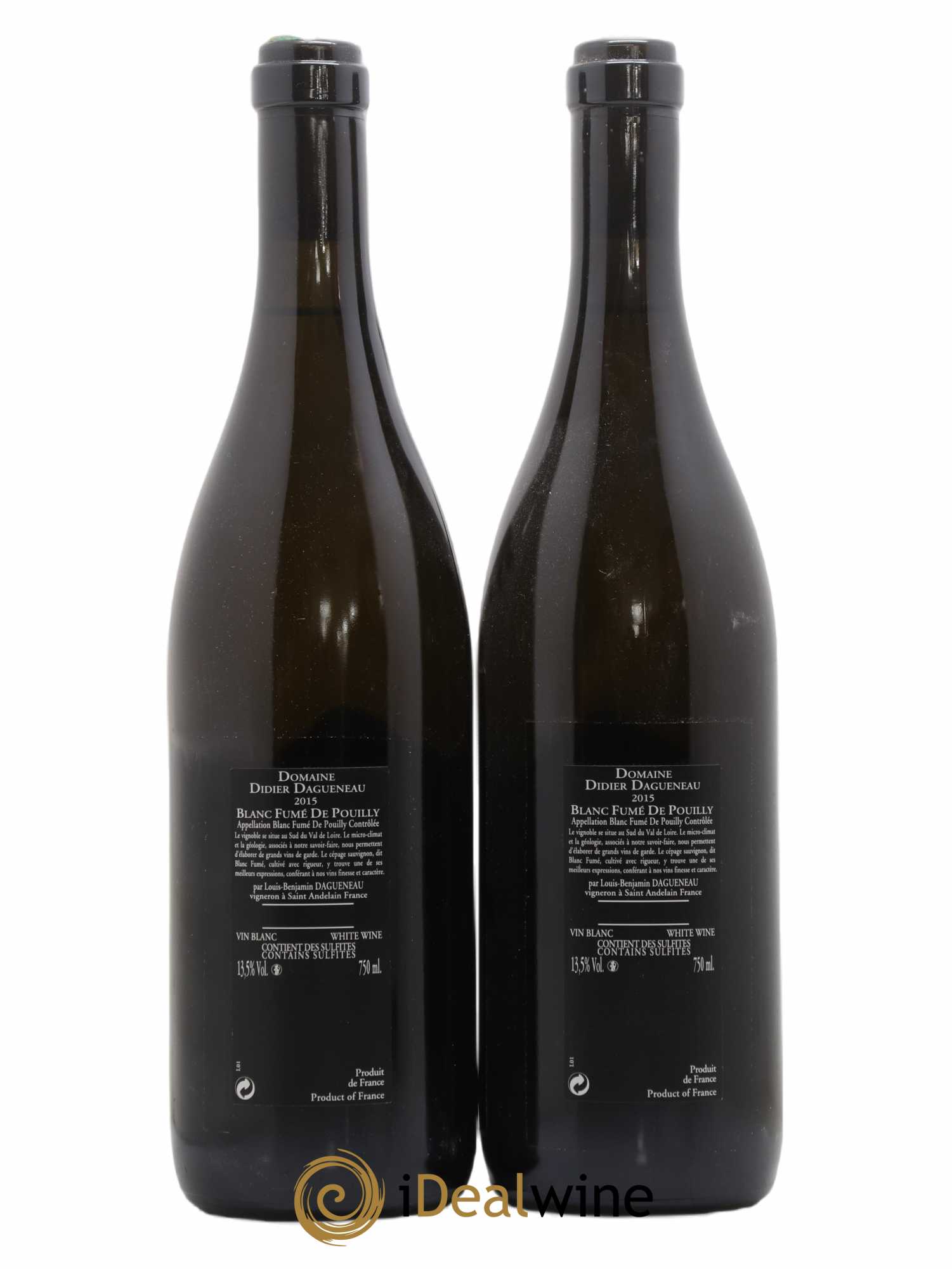 Vin de France (anciennement Pouilly-Fumé) Silex Dagueneau (Domaine Didier - Louis-Benjamin) 2015 - Lot de 2 bouteilles - 1