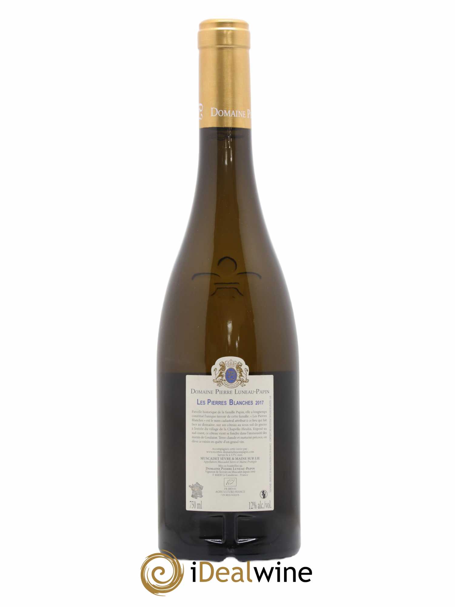 Muscadet-Sèvre-et-Maine Les Pierres Blanches Luneau-Papin 2017 - Lot de 1 bouteille - 1