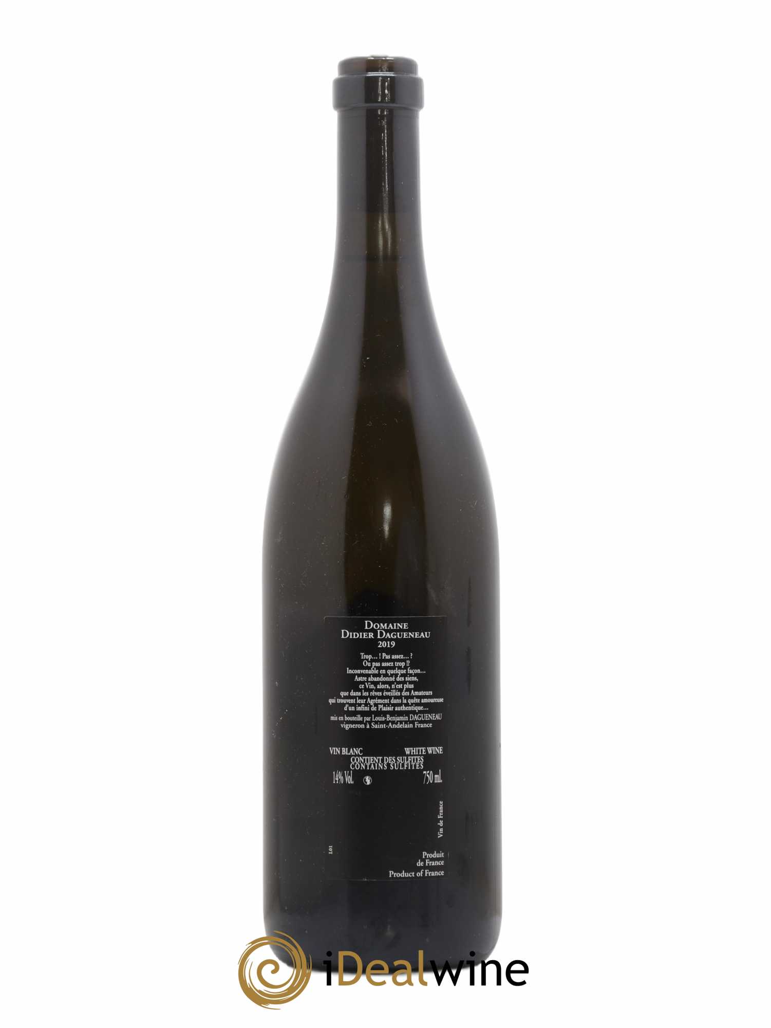 Vin de France (anciennement Pouilly-Fumé) Silex Dagueneau (Domaine Didier - Louis-Benjamin) 2019 - Lot de 1 bouteille - 1