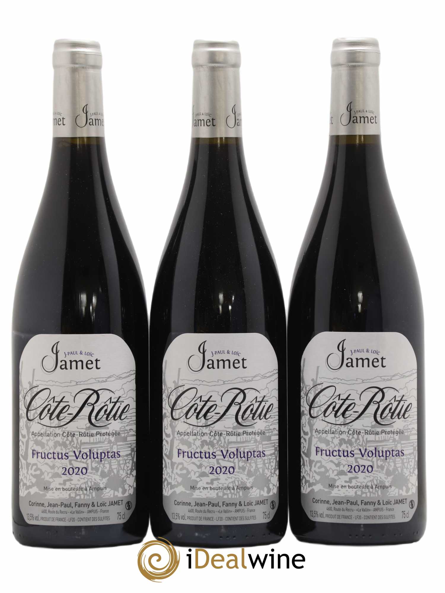 Côte-Rôtie Fructus Voluptas Jamet (Domaine) 2020 - Lot de 3 bouteilles - 0