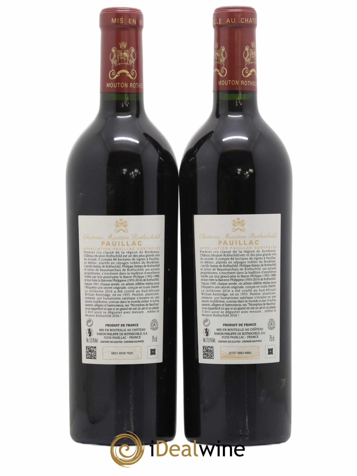Château Mouton Rothschild 1er Grand Cru Classé 2016 - Lot de 2 bouteilles - 1