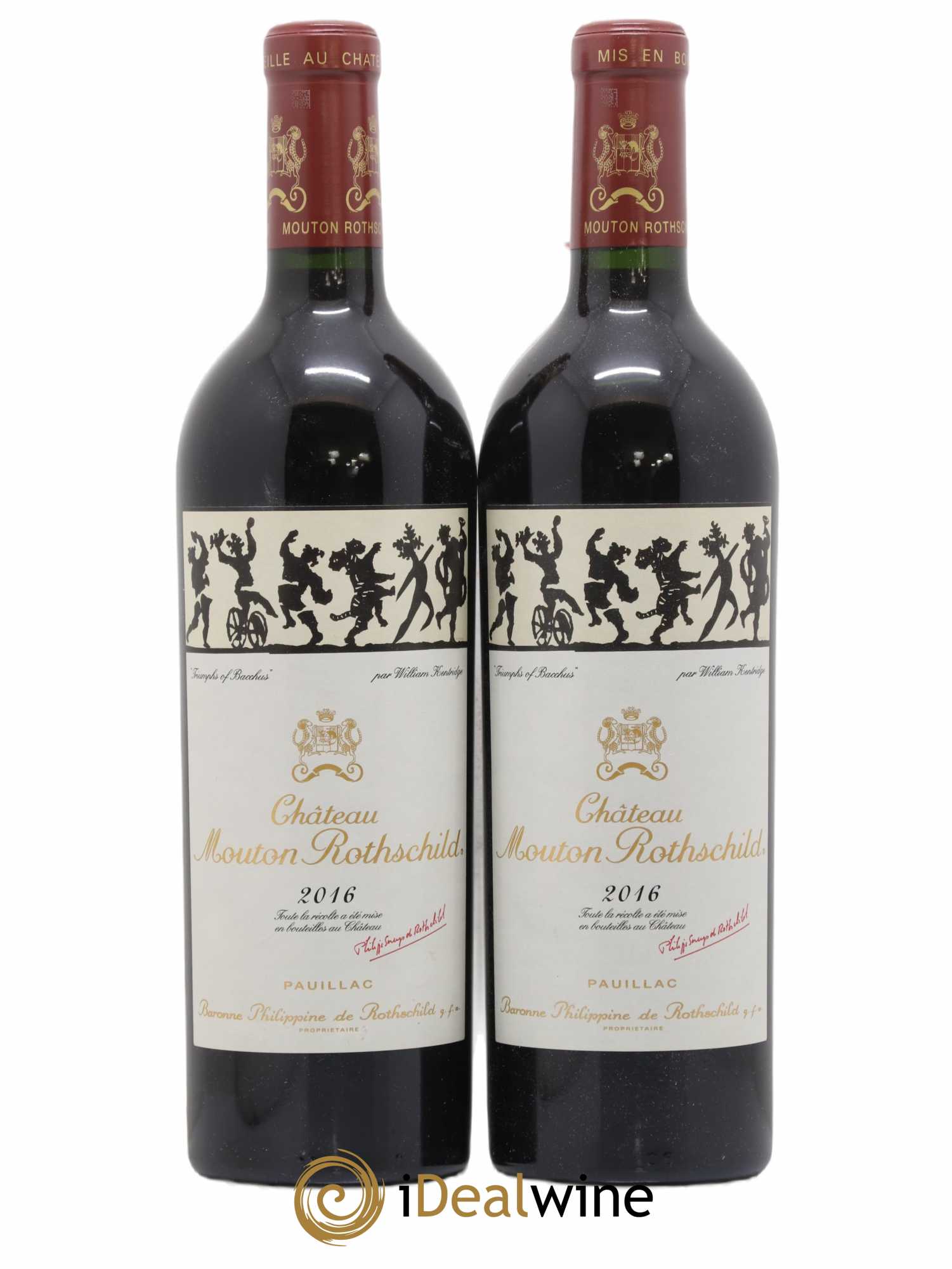 Château Mouton Rothschild 1er Grand Cru Classé 2016 - Lot de 2 bouteilles - 0