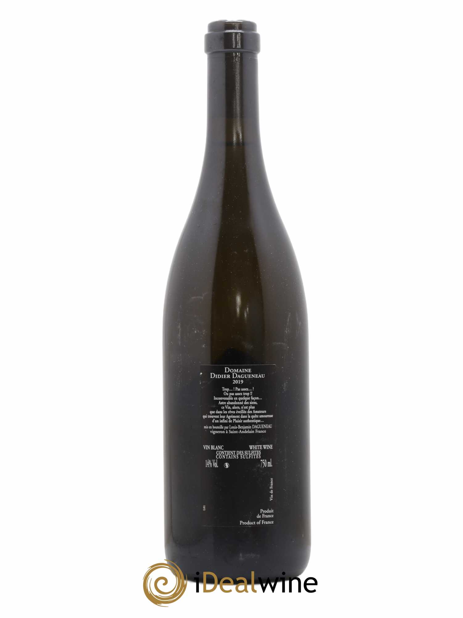 Vin de France (anciennement Pouilly-Fumé) Silex Dagueneau (Domaine Didier - Louis-Benjamin) 2019 - Lot de 1 bouteille - 1