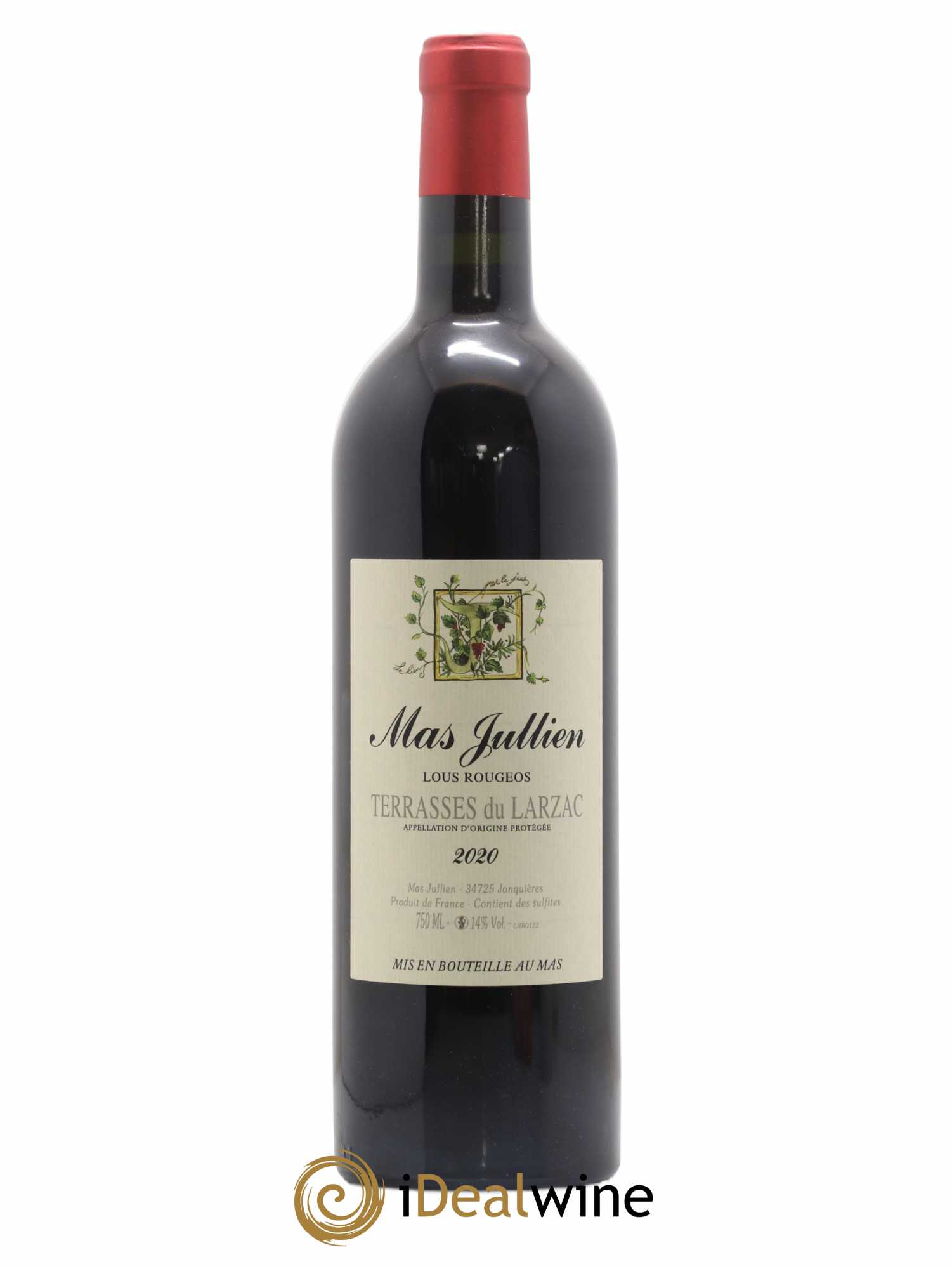 Terrasses du Larzac Mas Jullien Lous Rougeos Olivier Jullien 2020 - Lot de 1 bouteille - 0
