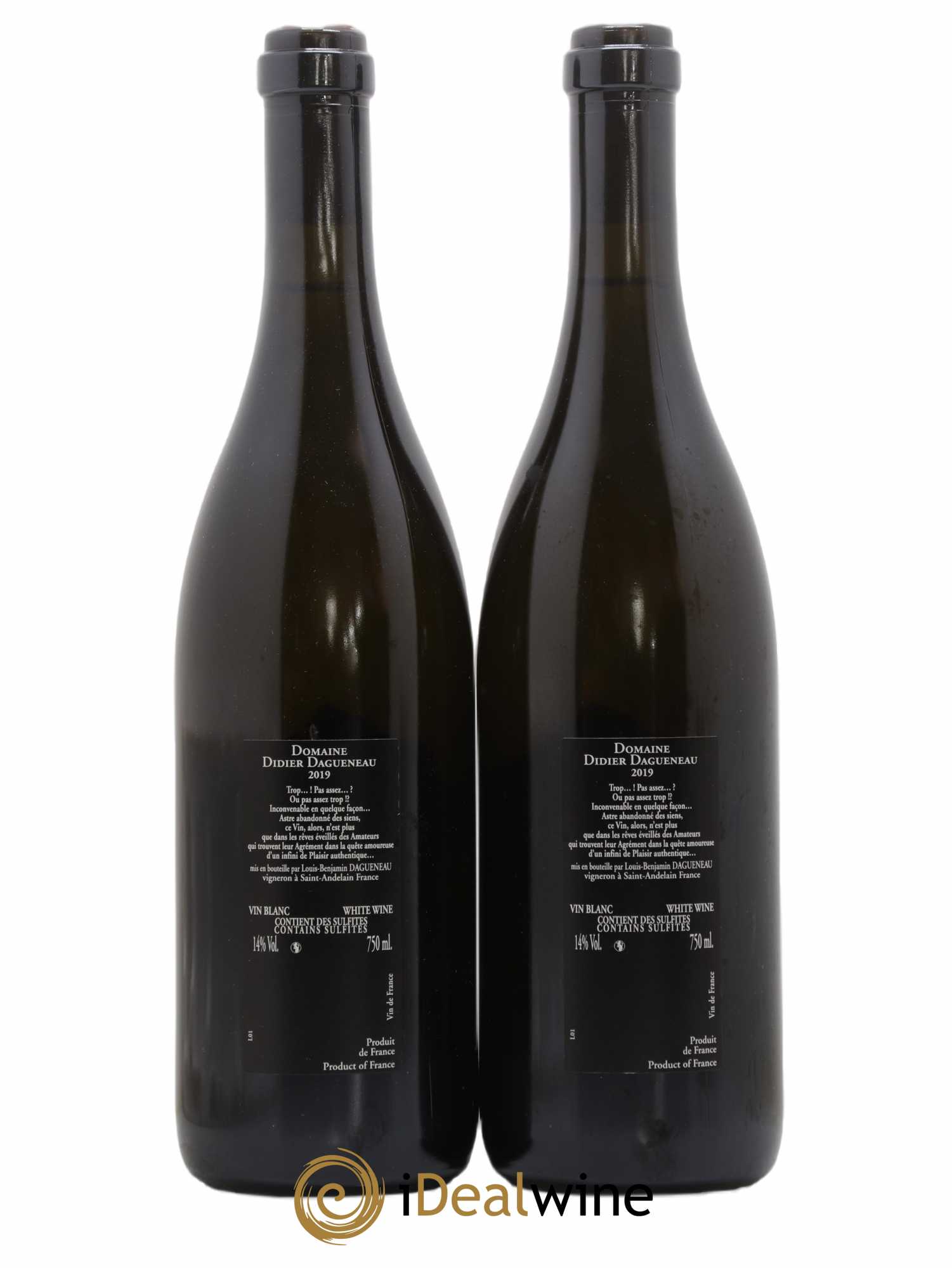 Vin de France (anciennement Pouilly-Fumé) Silex Dagueneau (Domaine Didier - Louis-Benjamin) 2019 - Lot de 2 bouteilles - 1