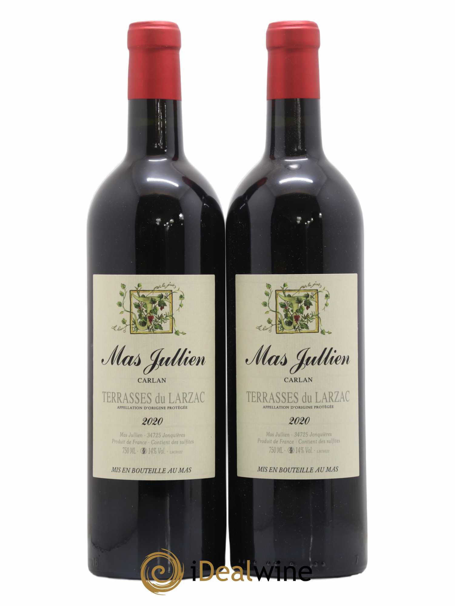 Terrasses du Larzac Mas Jullien Carlan Olivier Jullien 2020 - Lot de 2 bouteilles - 0