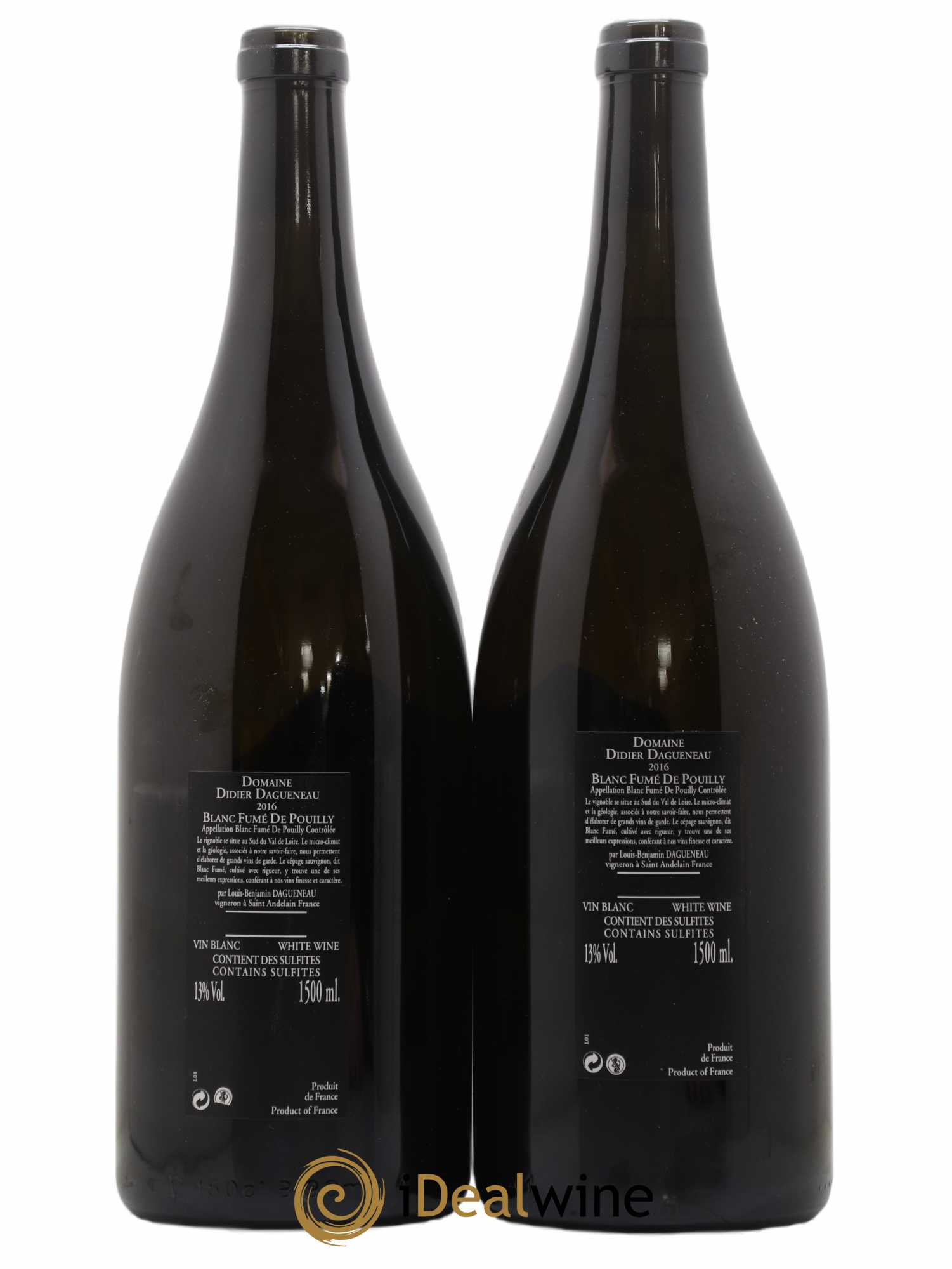Vin de France (anciennement Pouilly-Fumé) Silex Dagueneau (Domaine Didier - Louis-Benjamin) 2016 - Lot de 2 magnums - 1