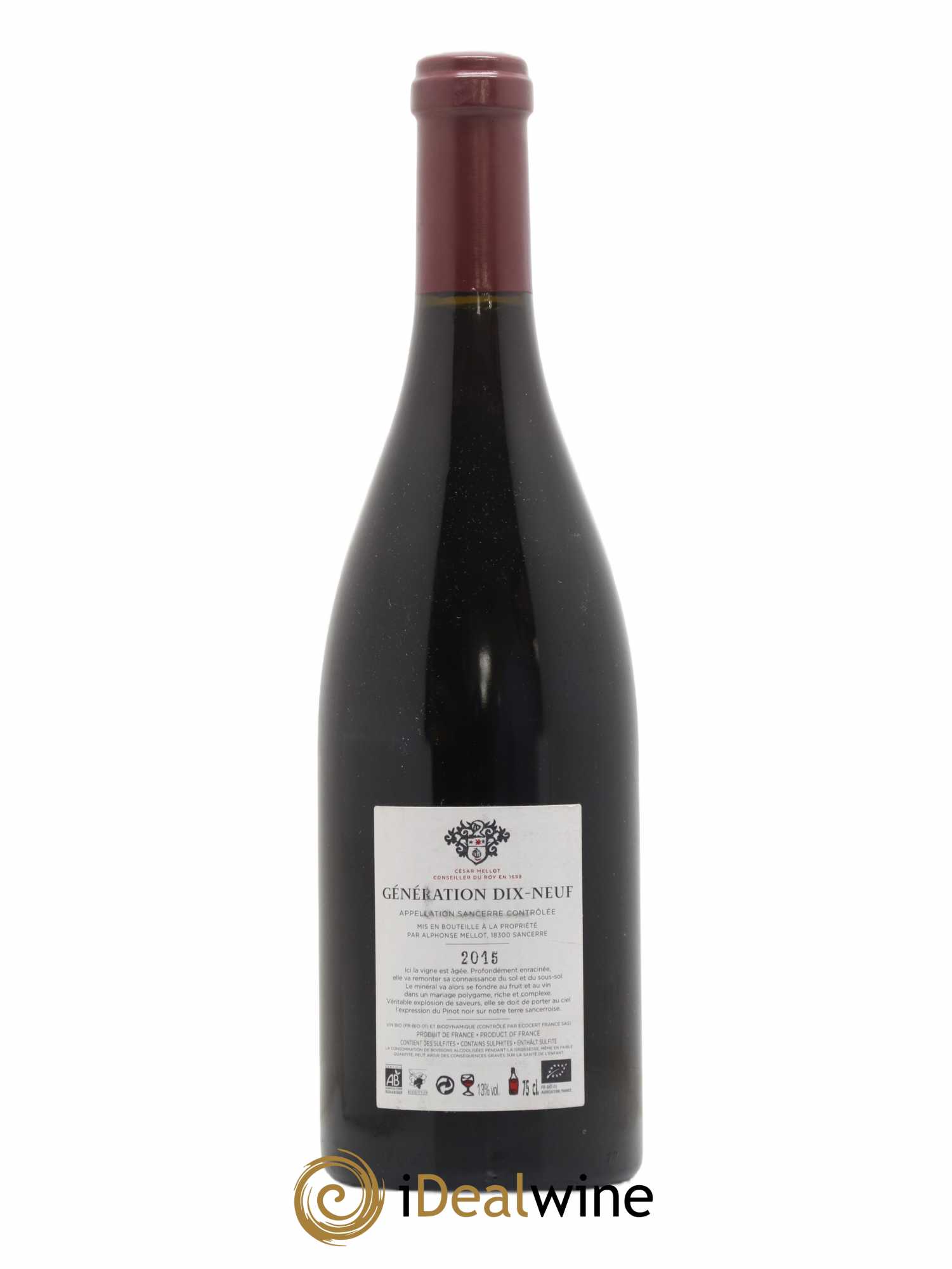 Sancerre Génération XIX Alphonse Mellot 2015 - Lot de 1 bouteille - 1