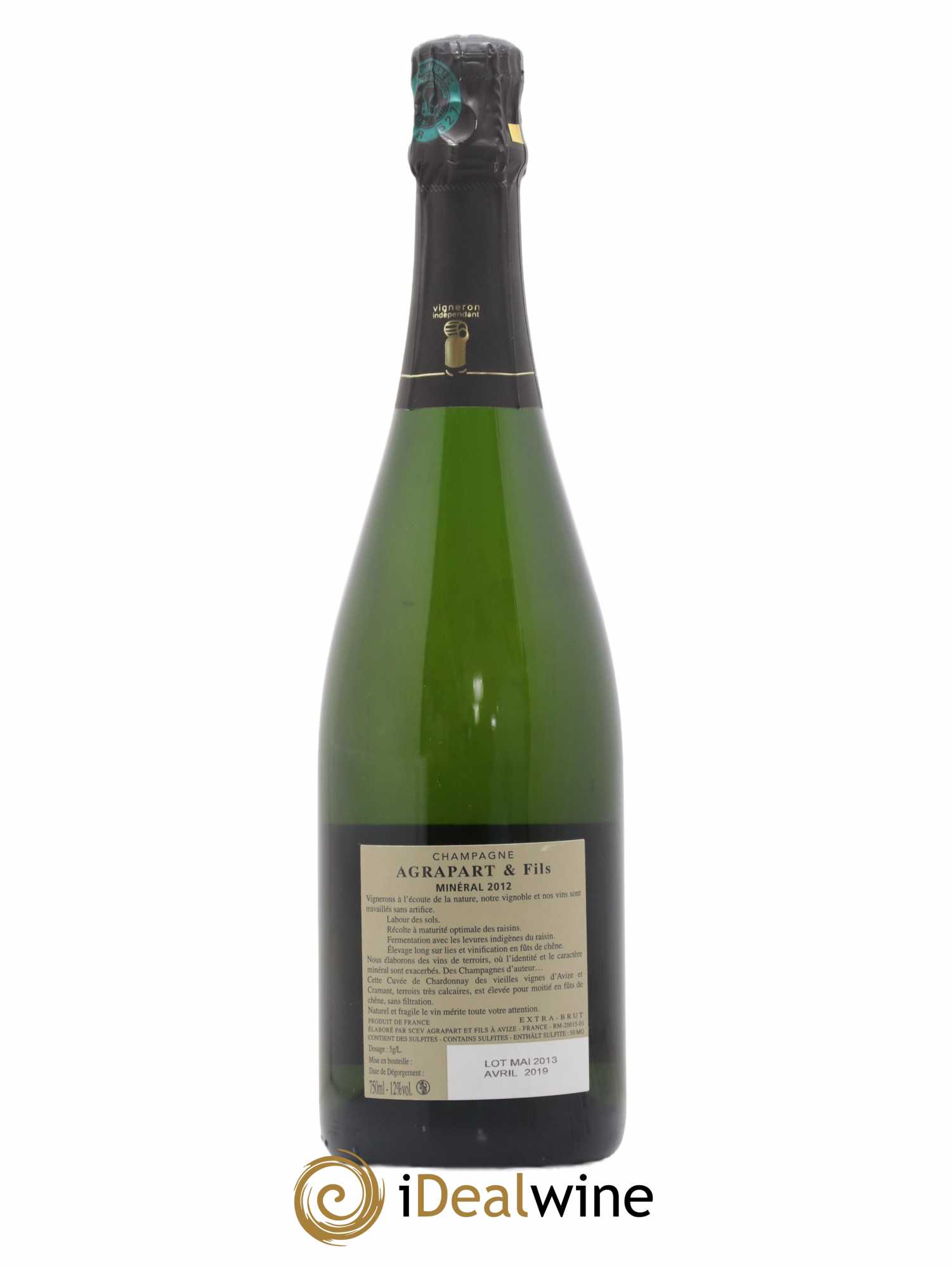 Minéral Extra-Brut Agrapart & Fils 2012 - Lot de 1 bouteille - 1