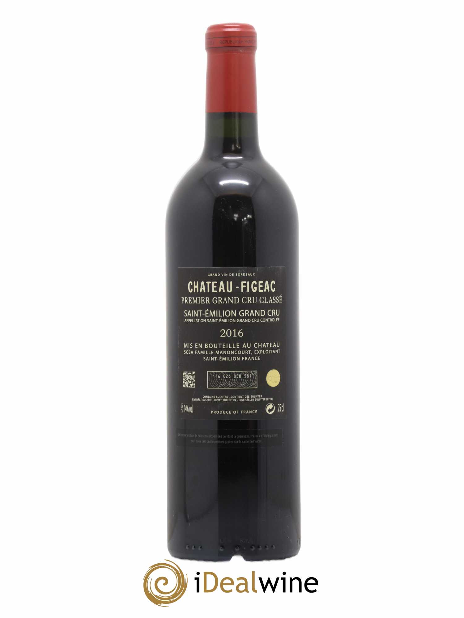 Château Figeac 1er Grand Cru Classé A 2016 - Lot de 1 bouteille - 1