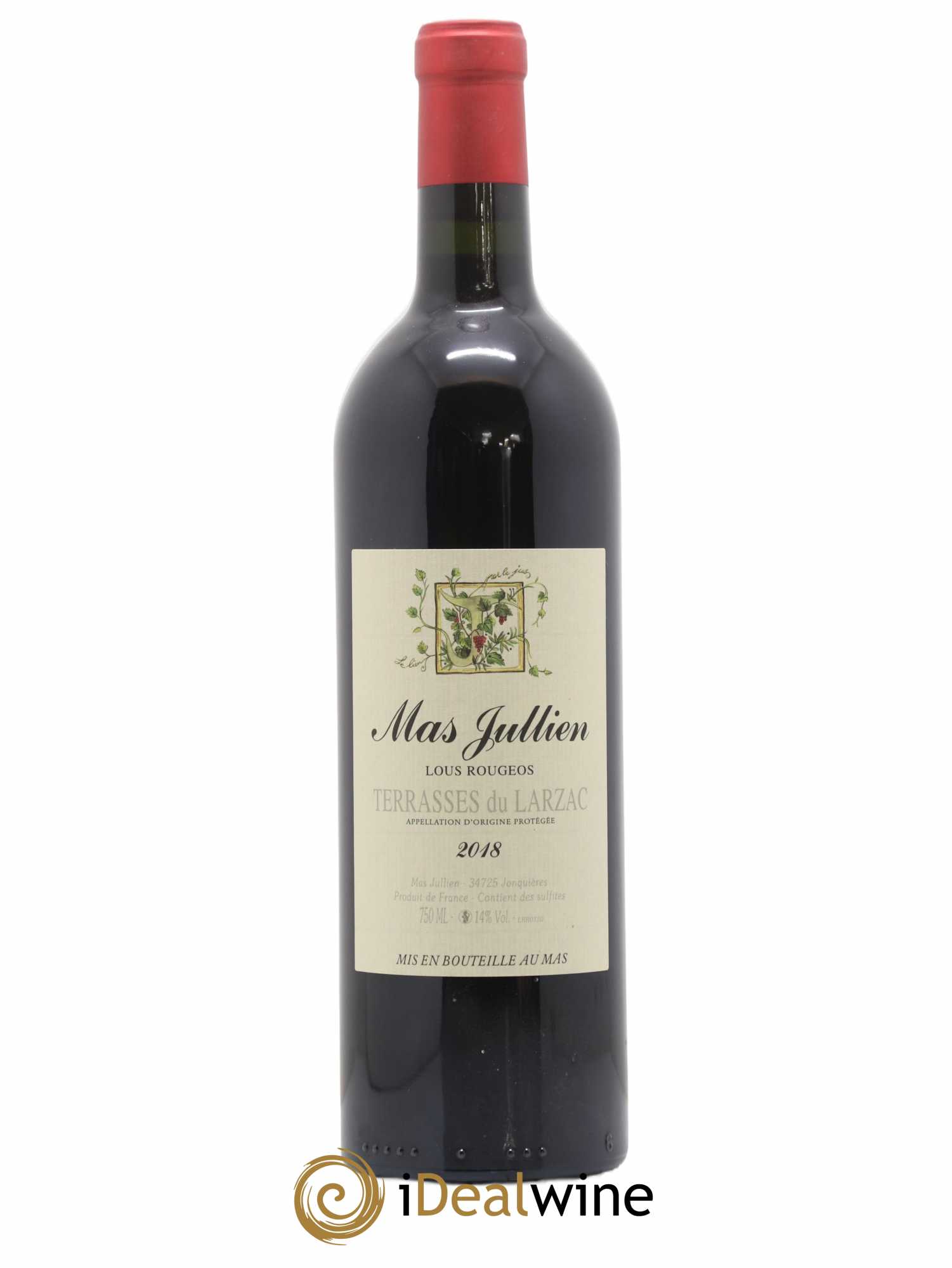 Terrasses du Larzac Mas Jullien Lous Rougeos Olivier Jullien 2018 - Lot de 1 bouteille - 0