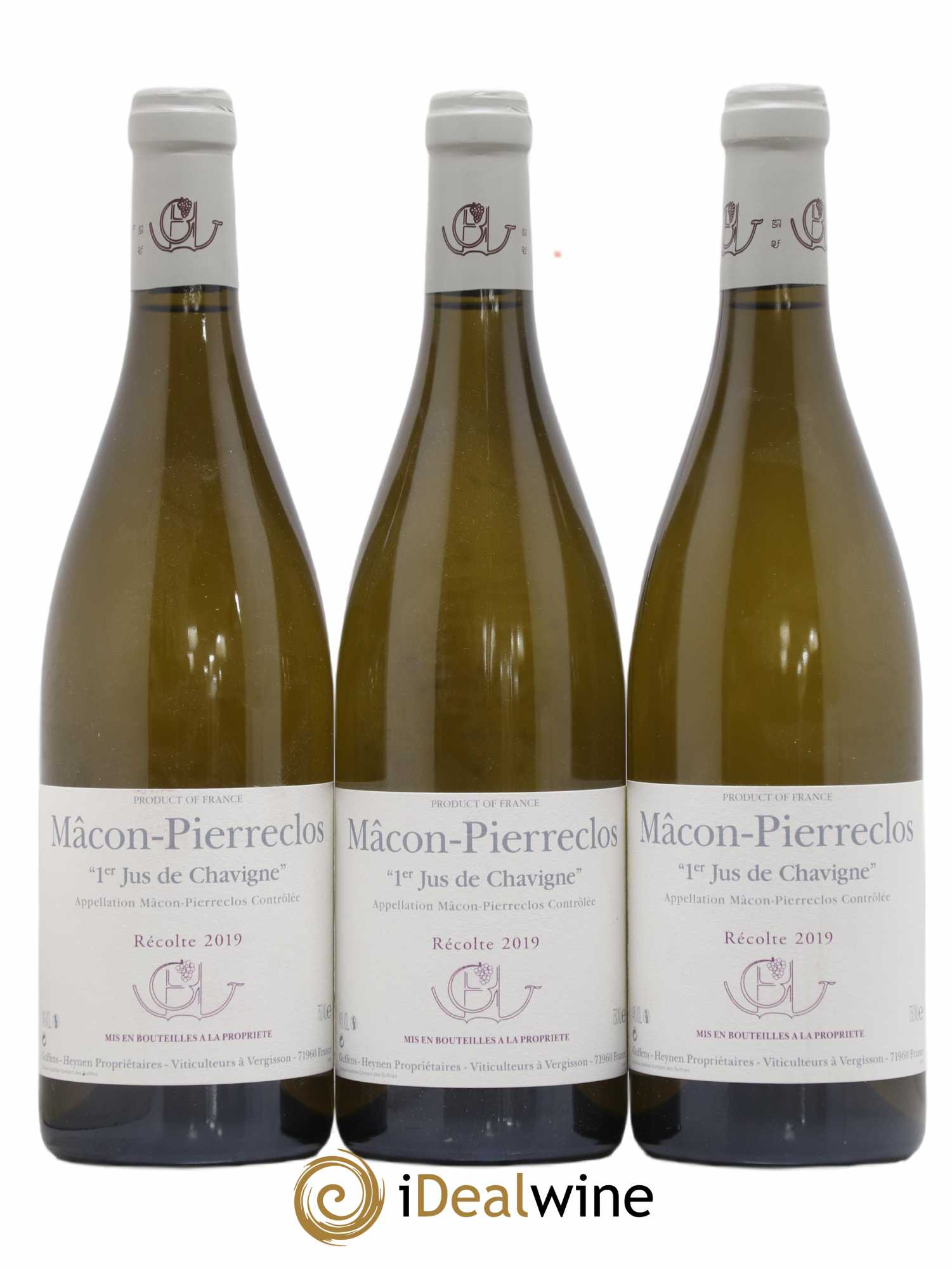Mâcon Pierreclos 1er Jus de Chavigne Guffens-Heynen 2019 - Lot de 3 bouteilles - 0