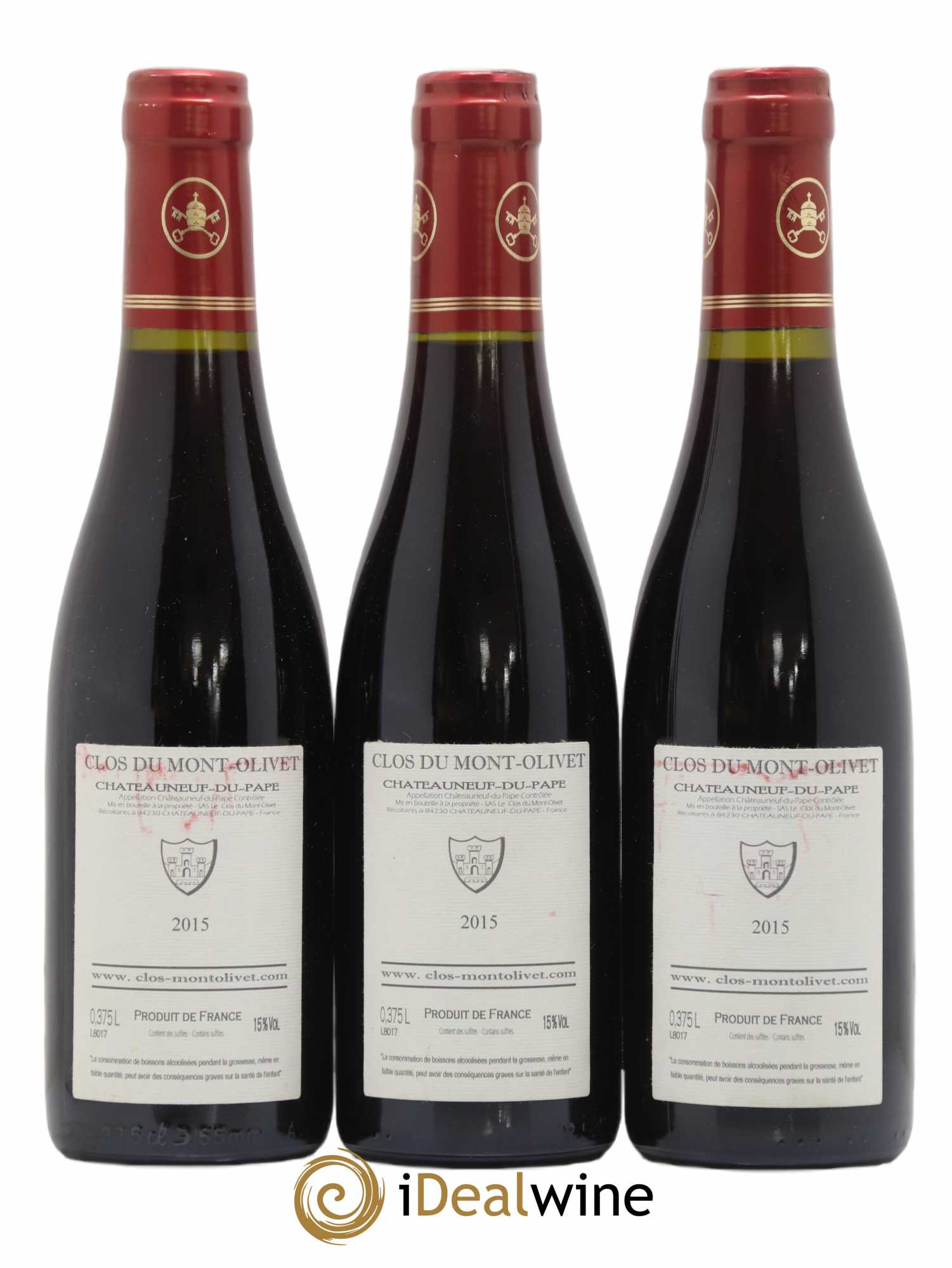 Châteauneuf-du-Pape Clos du Mont-Olivet 2015 - Lot de 3 demi bouteilles - 1