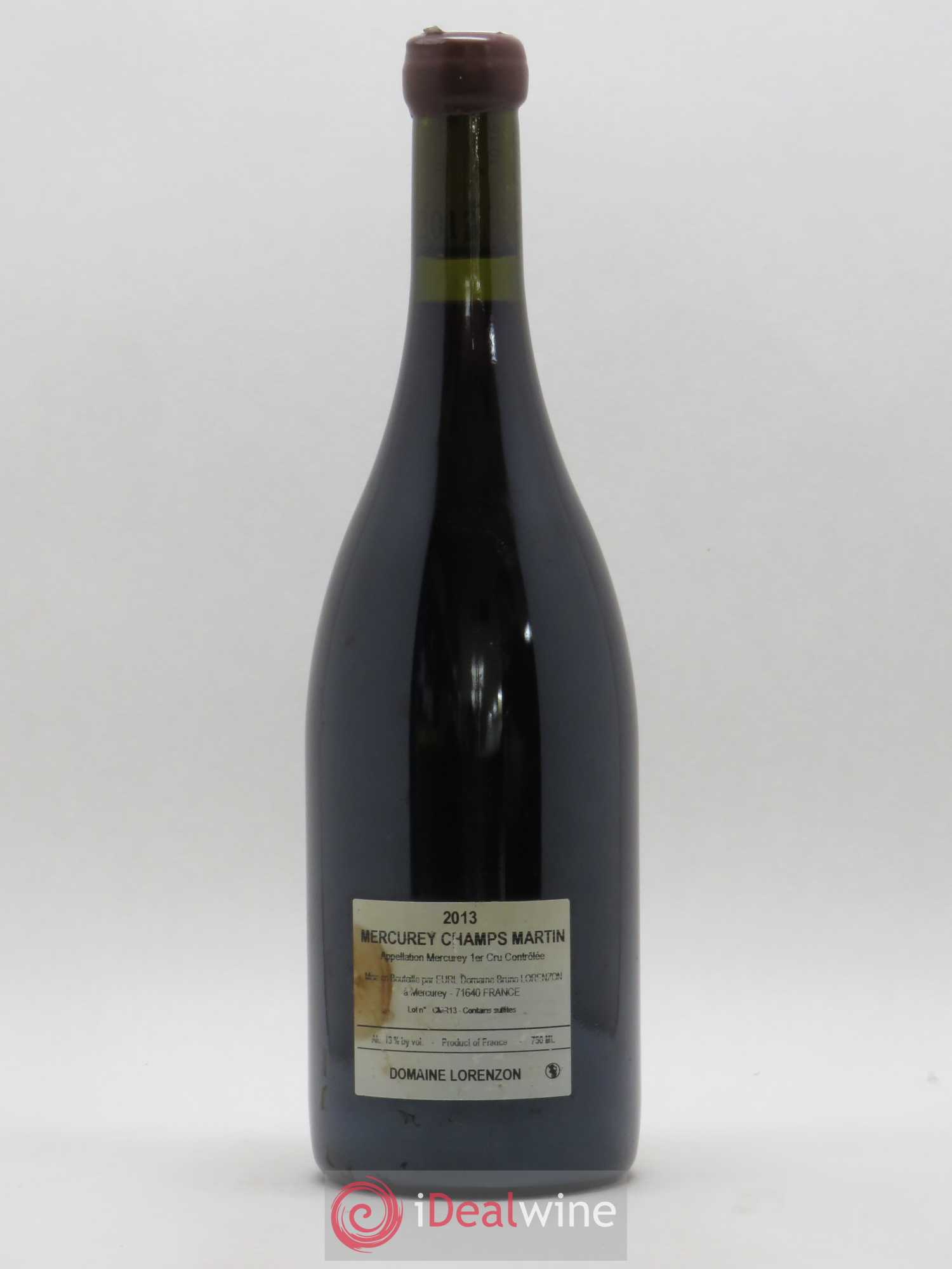 Mercurey 1er Cru Les Champs Martin Bruno Lorenzon (sans prix de réserve) 2013 - Lot de 1 bouteille - 1