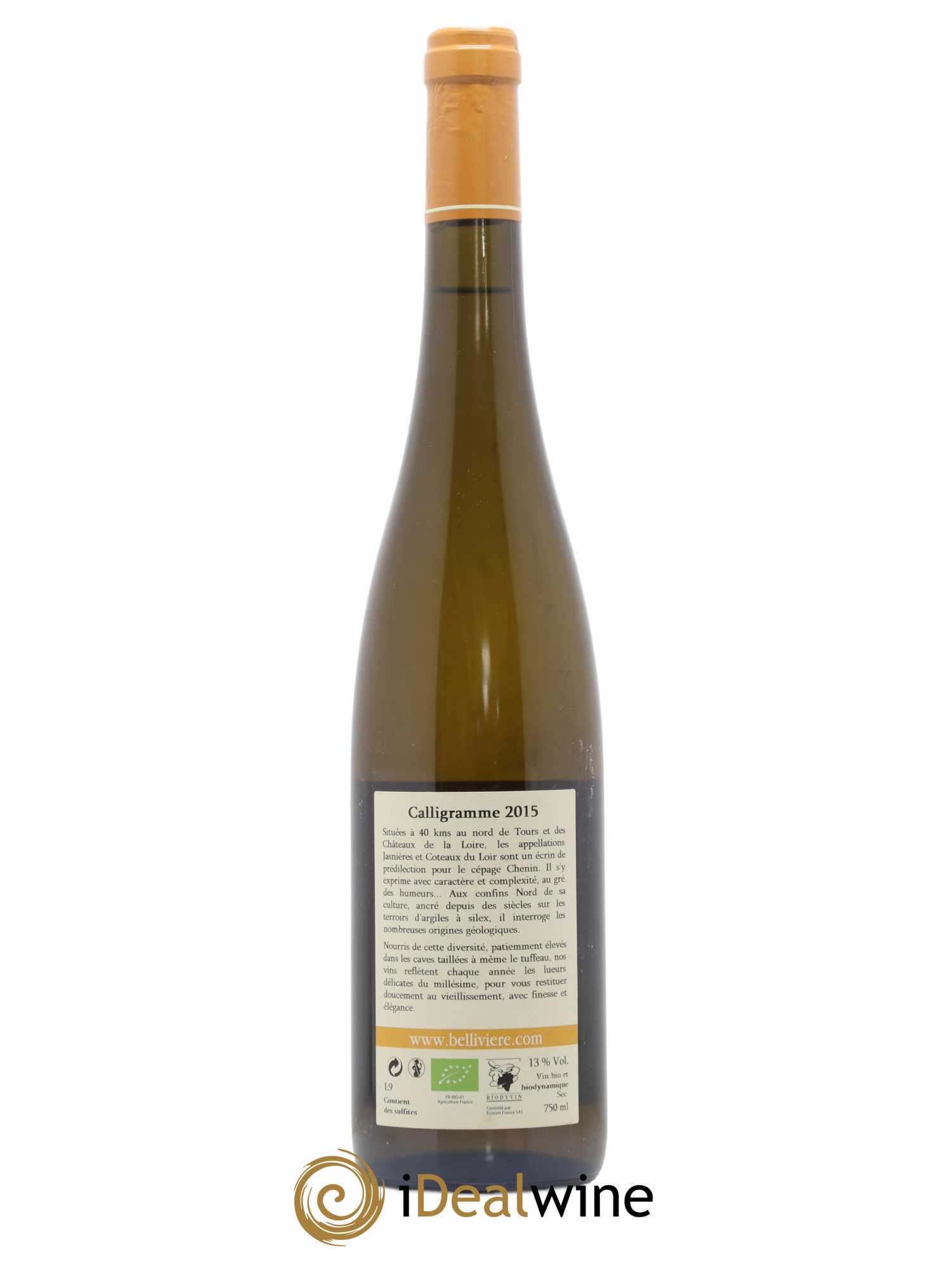 Jasnières Calligramme Domaine de Bellivière 2015 - Lot de 1 bouteille - 1