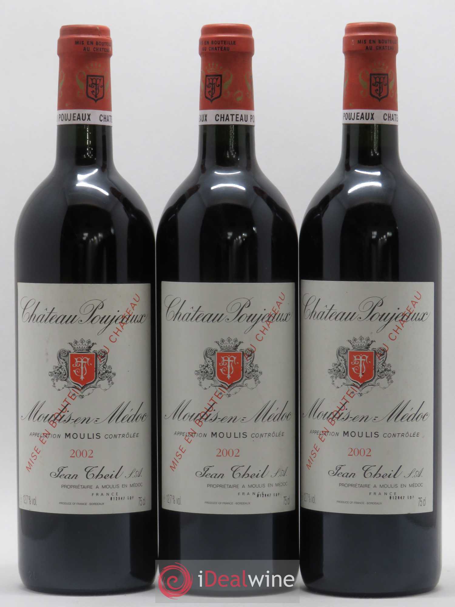 Château Poujeaux 2002 - Lot de 3 bouteilles - 0