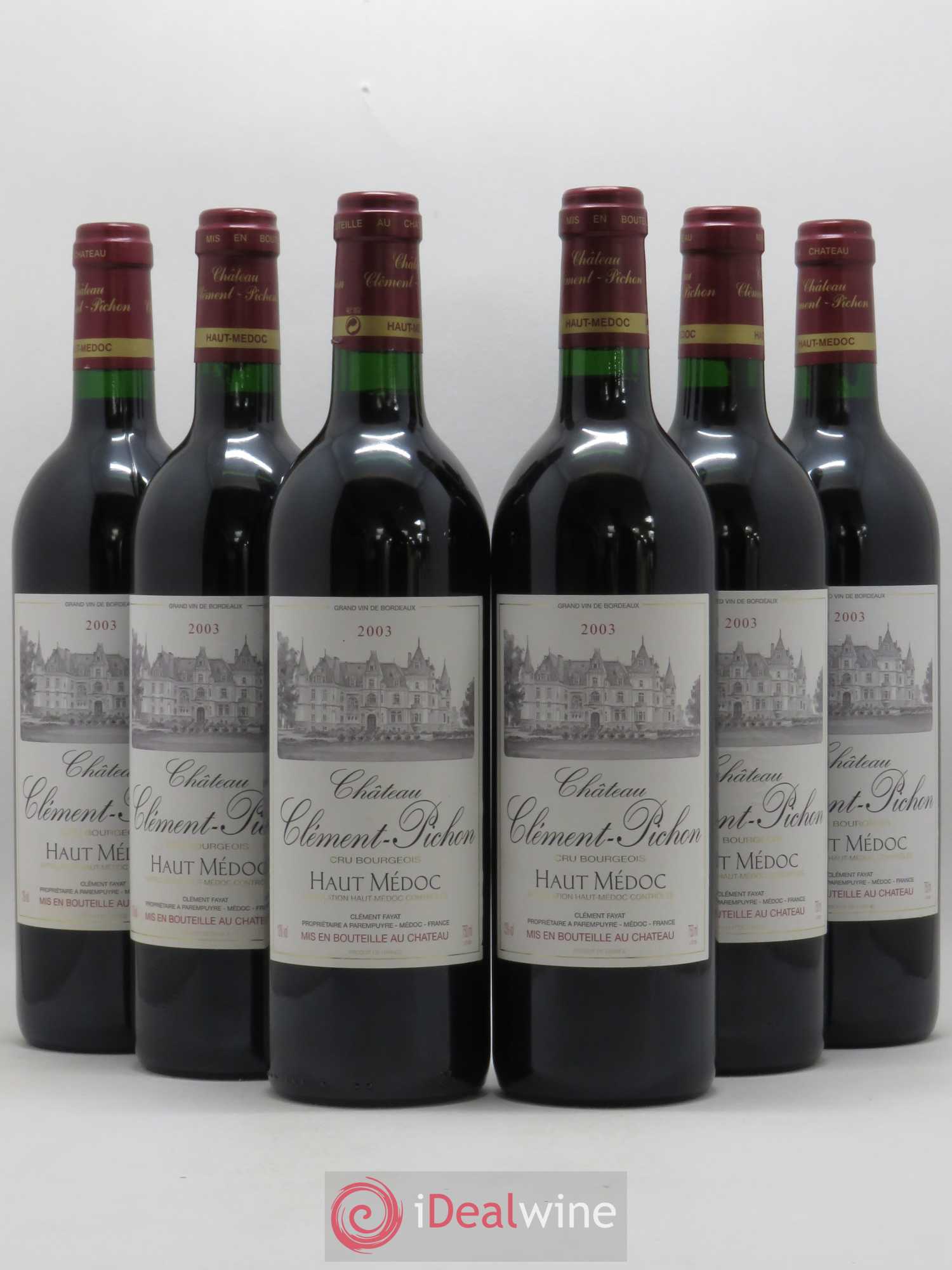 Château Clément-Pichon Cru Bourgeois 2003 - Lot de 6 bouteilles - 0