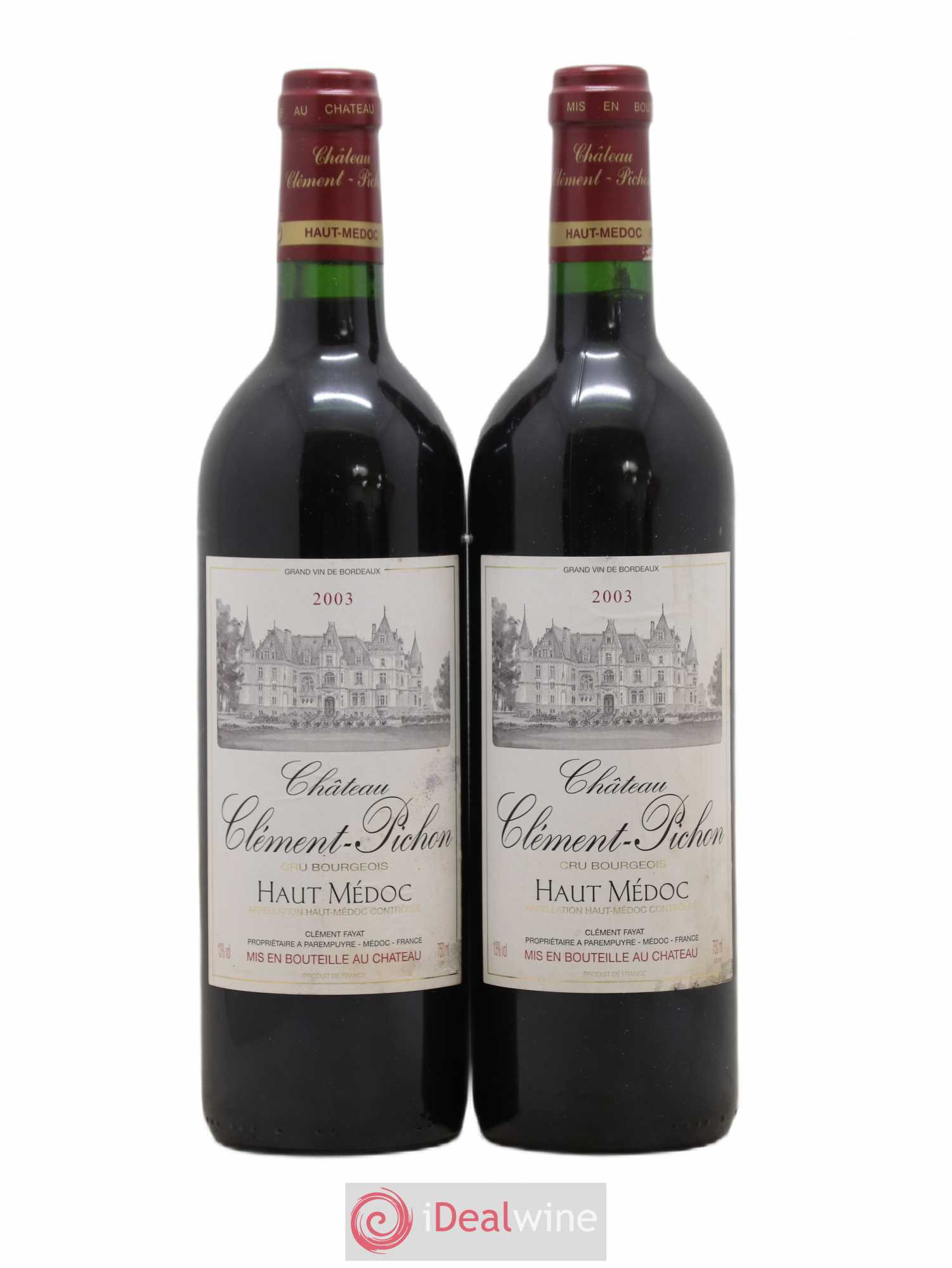 Château Clément-Pichon Cru Bourgeois 2003 - Lot de 2 bouteilles - 0