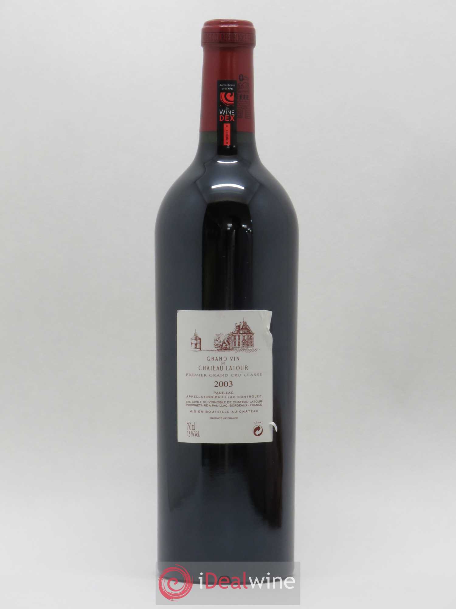 Château Latour 1er Grand Cru Classé 2003 - Lot de 1 bouteille - 1