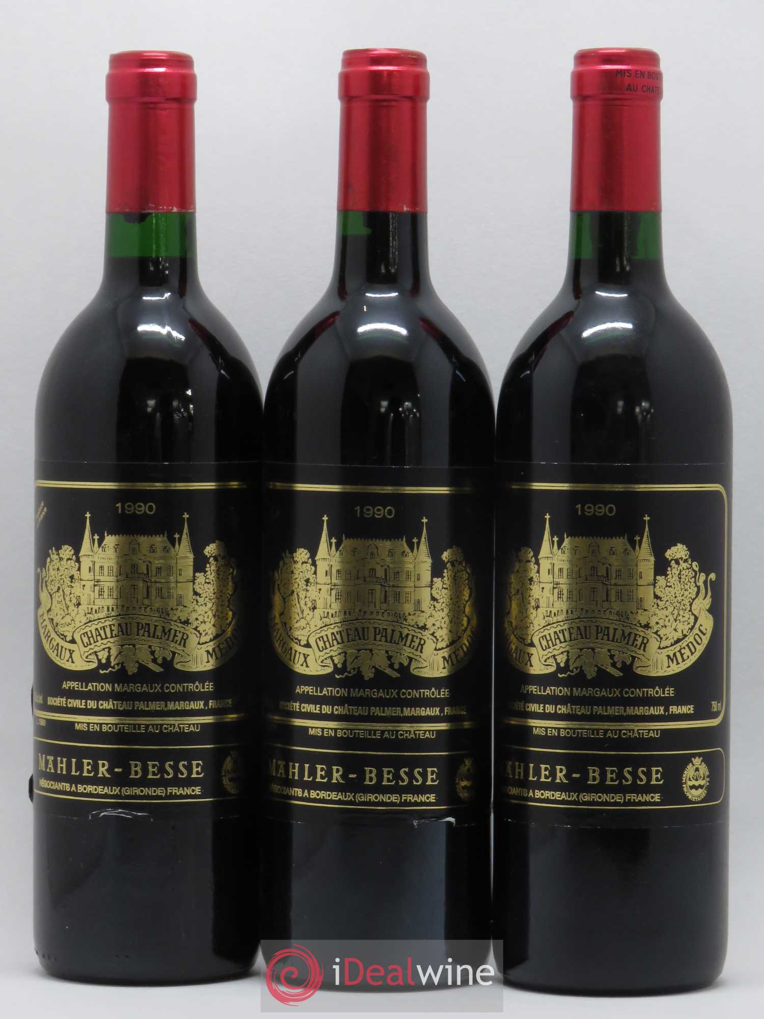 Château Palmer 3ème Grand Cru Classé 1990 - Lot de 3 bouteilles - 0